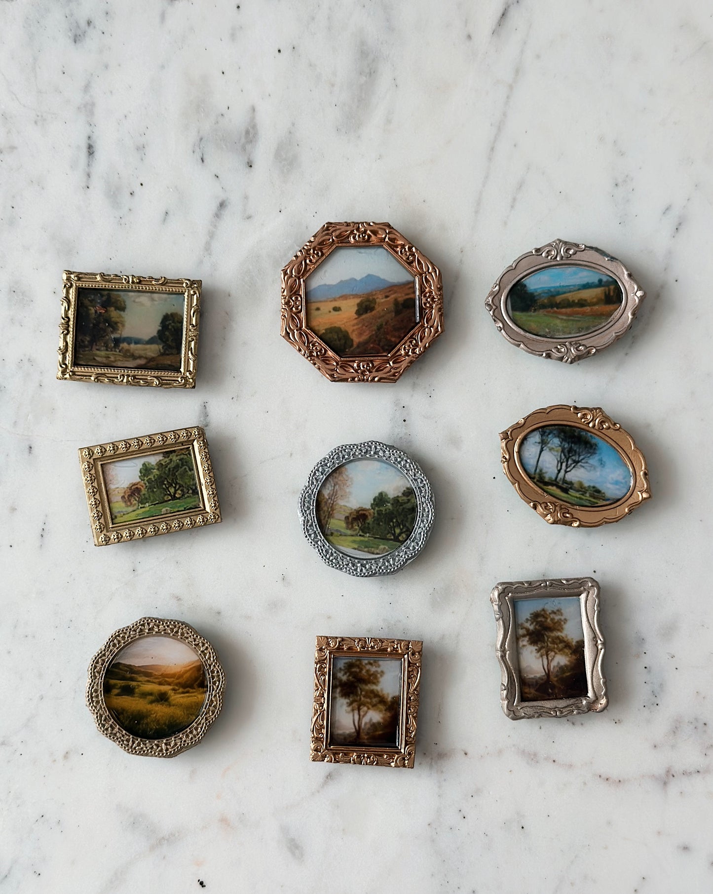 Itty Bitty Handmade Framed Landscape Magnets (Set of 4)