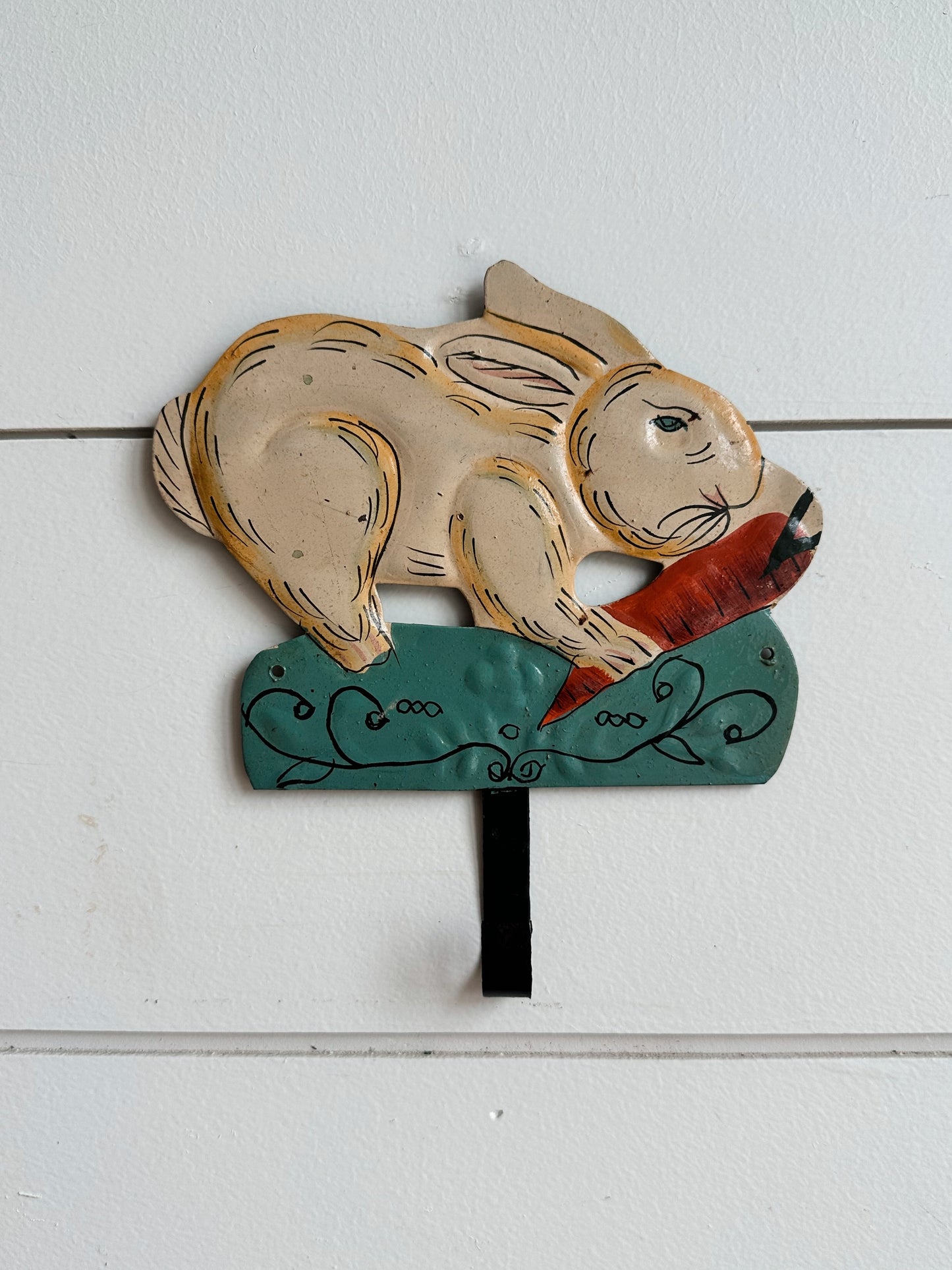 Vintage Tin Bunny Wall Hook