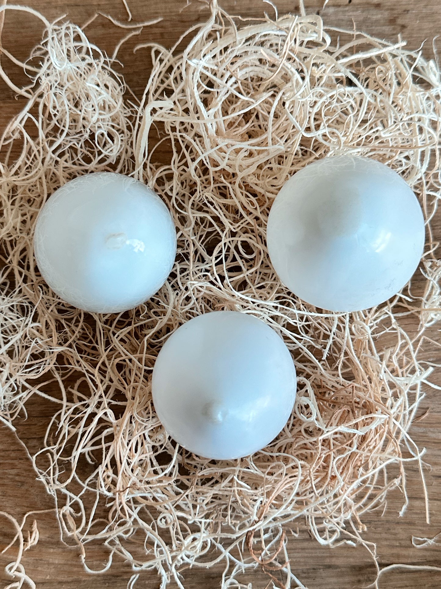 Tri of Vintage Blown Glass Eggs