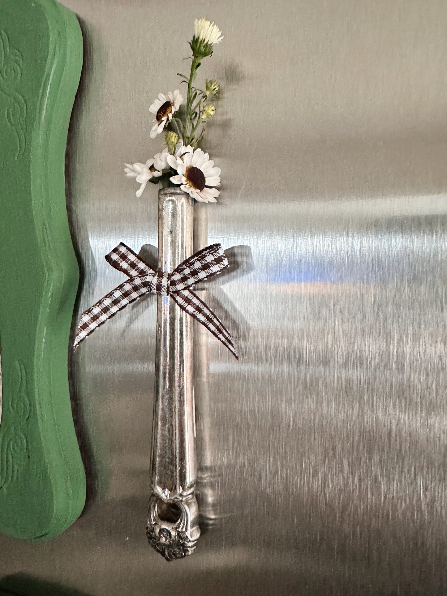 Salvage Silver Plate Bud Vase Magnets