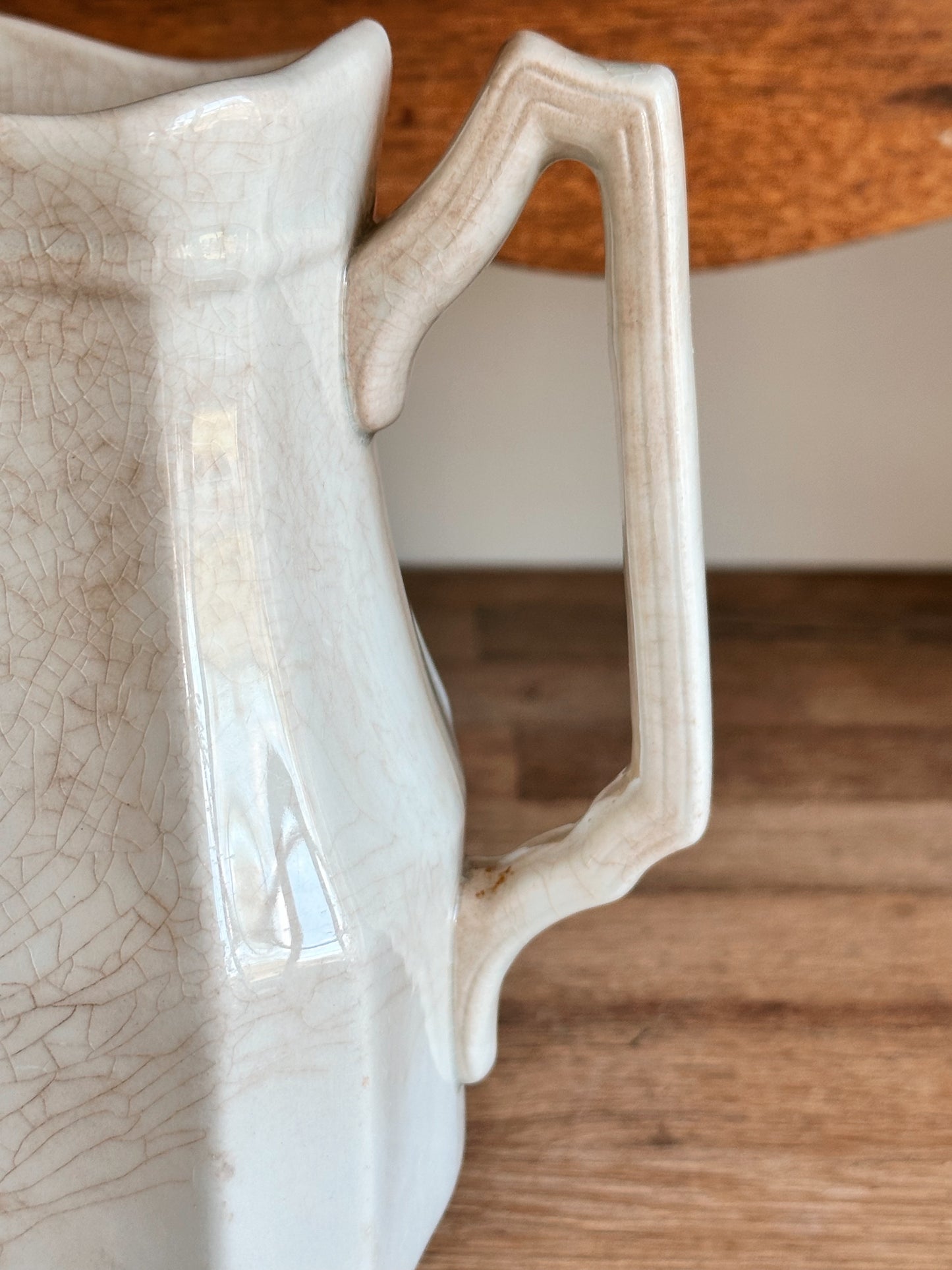 Beautifully Stained J&G Meakin Ironstone Pitcher