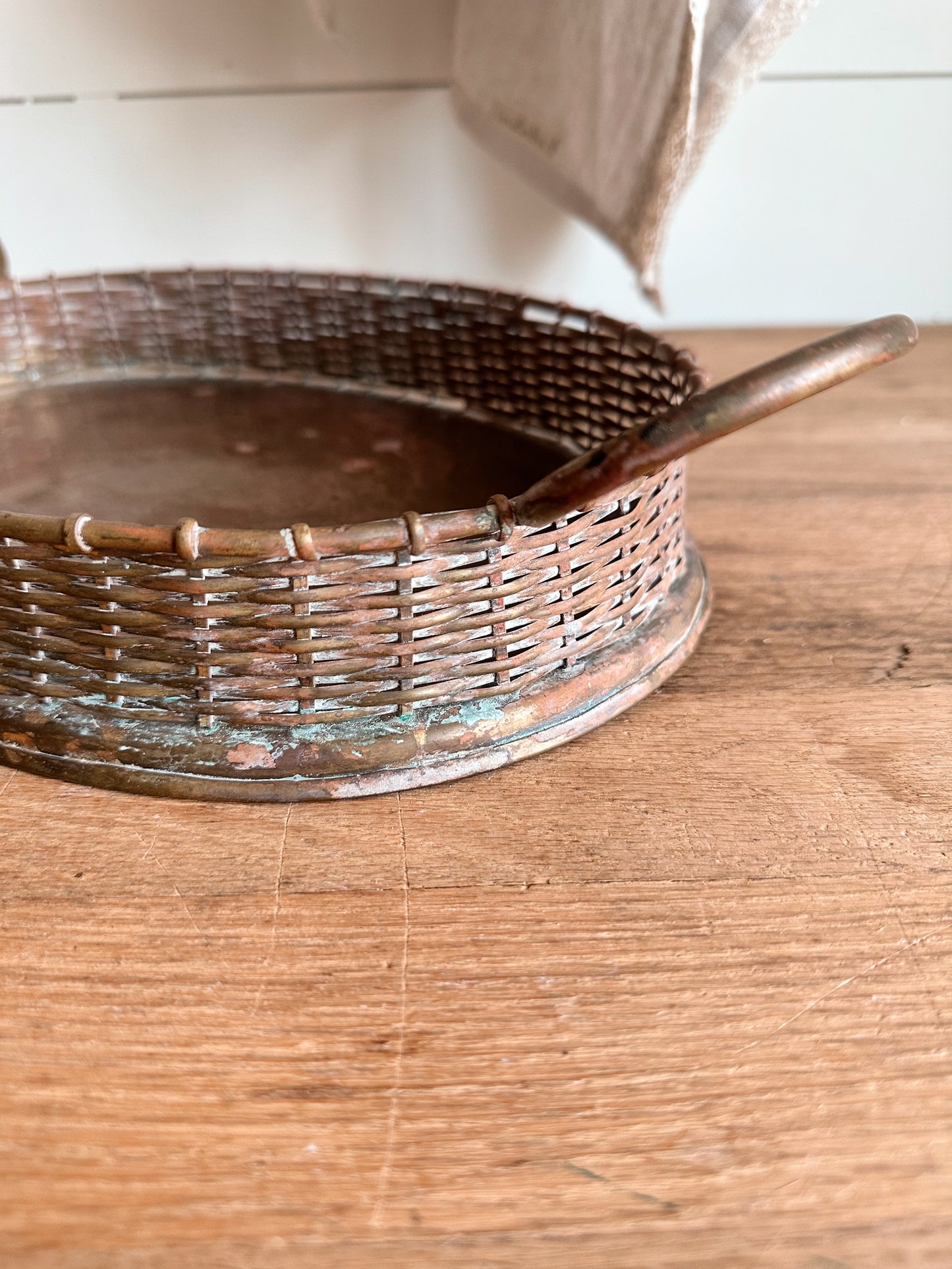 Vintage Woven Brass Tray