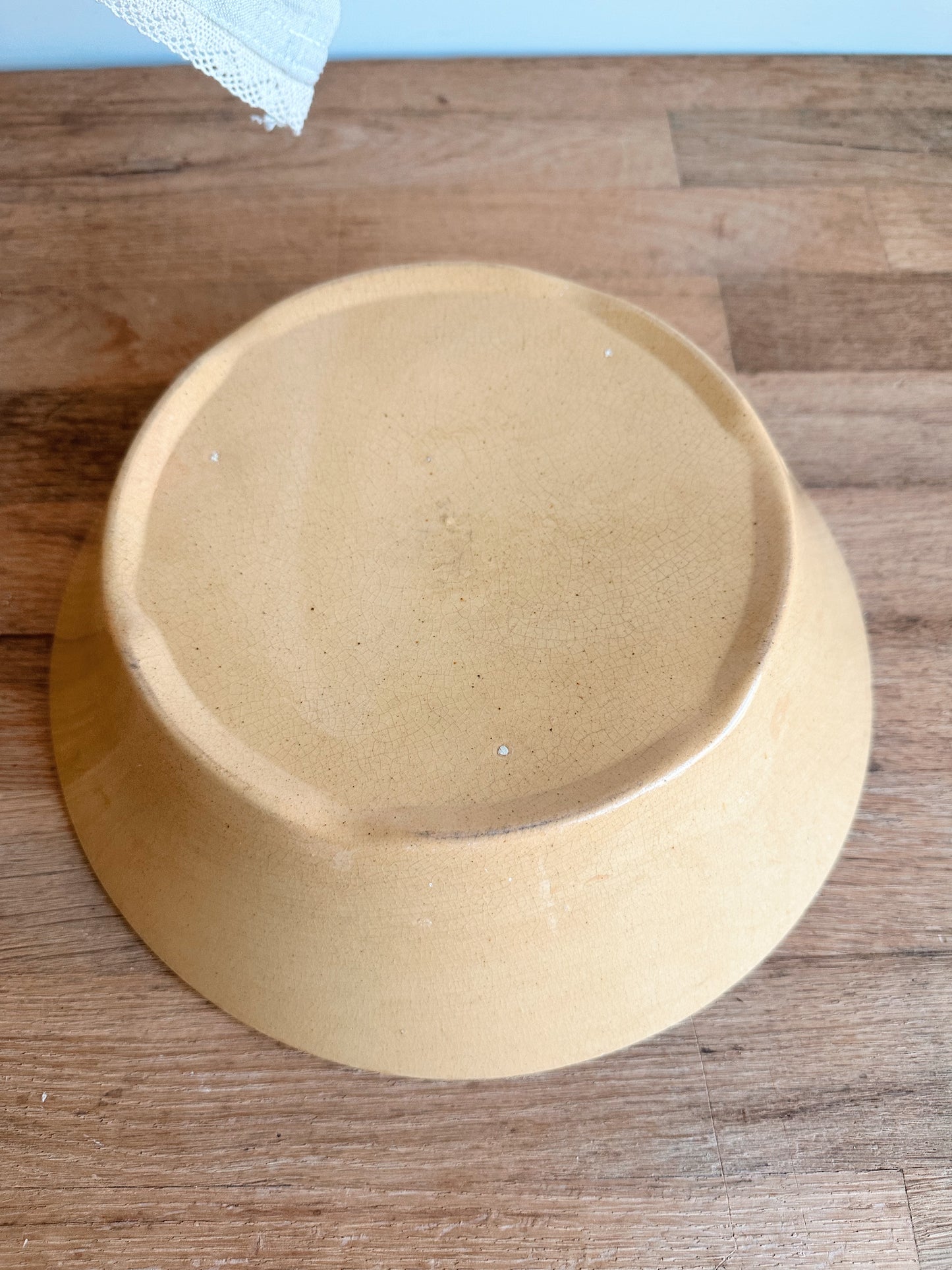 Vintage Yellow Ware Milk Pan
