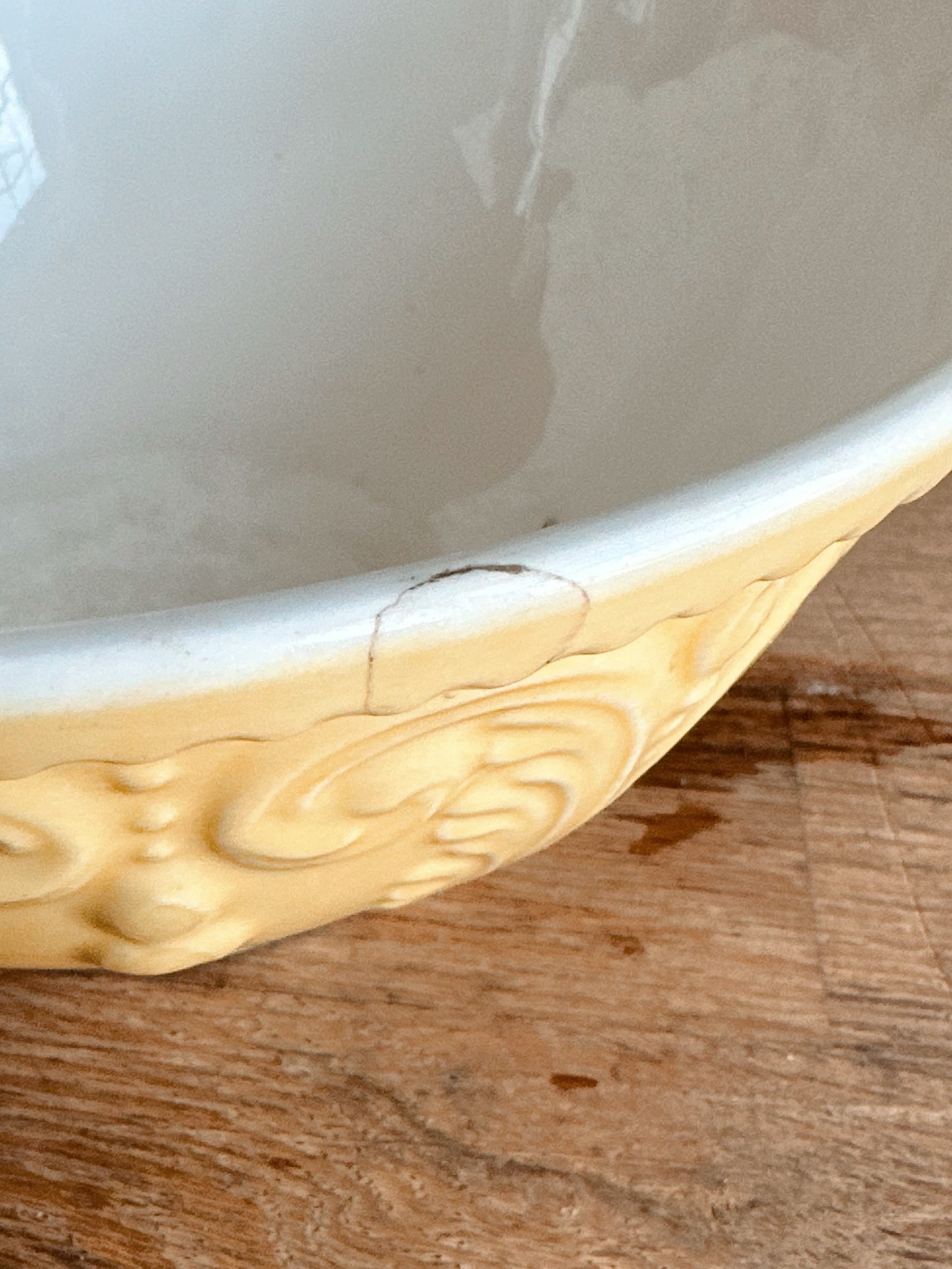 Vintage Yellow Stoneware Bowl