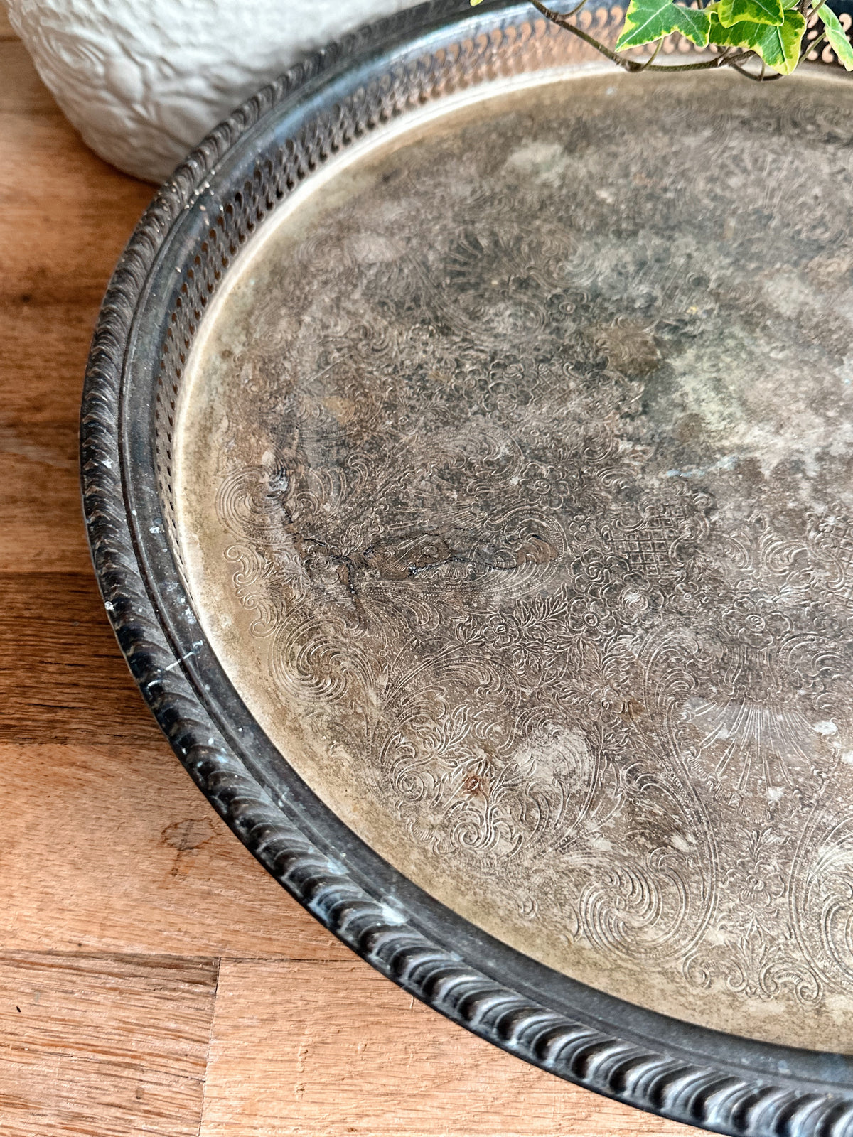 Vintage Silver Plate Lazy Susan