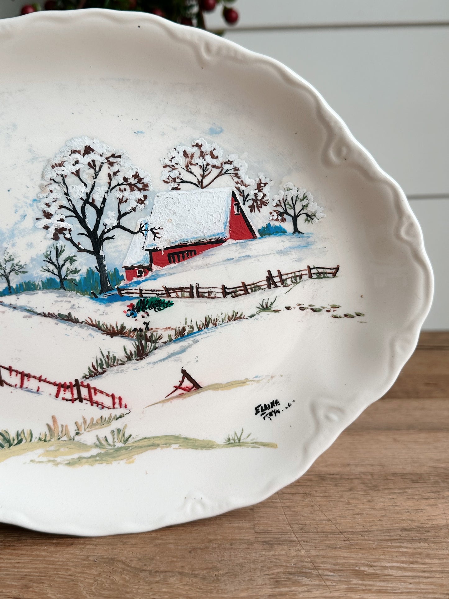 Hand Painted Vintage USA Platter