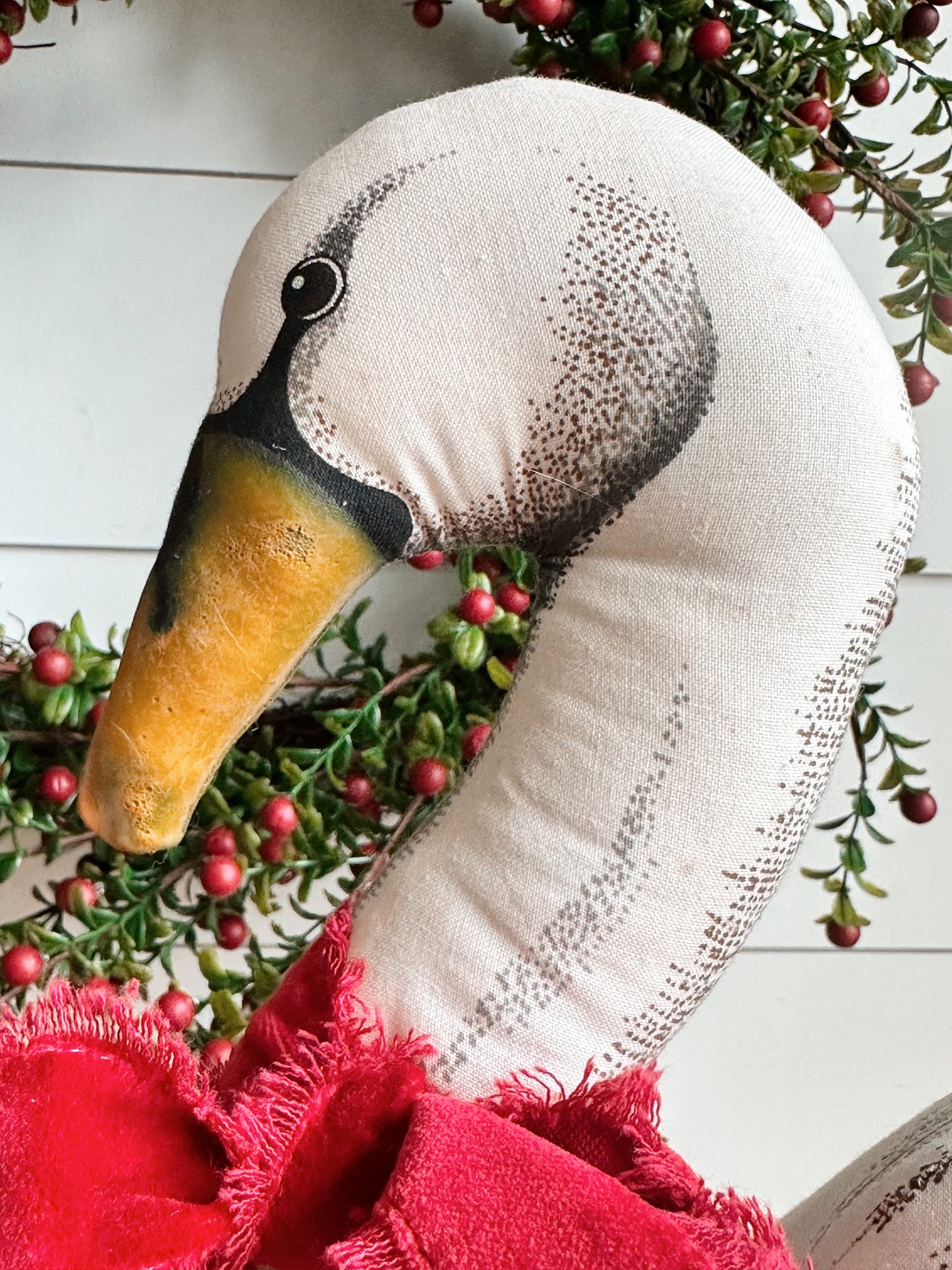 Vintage Handmade Stuffed Swan