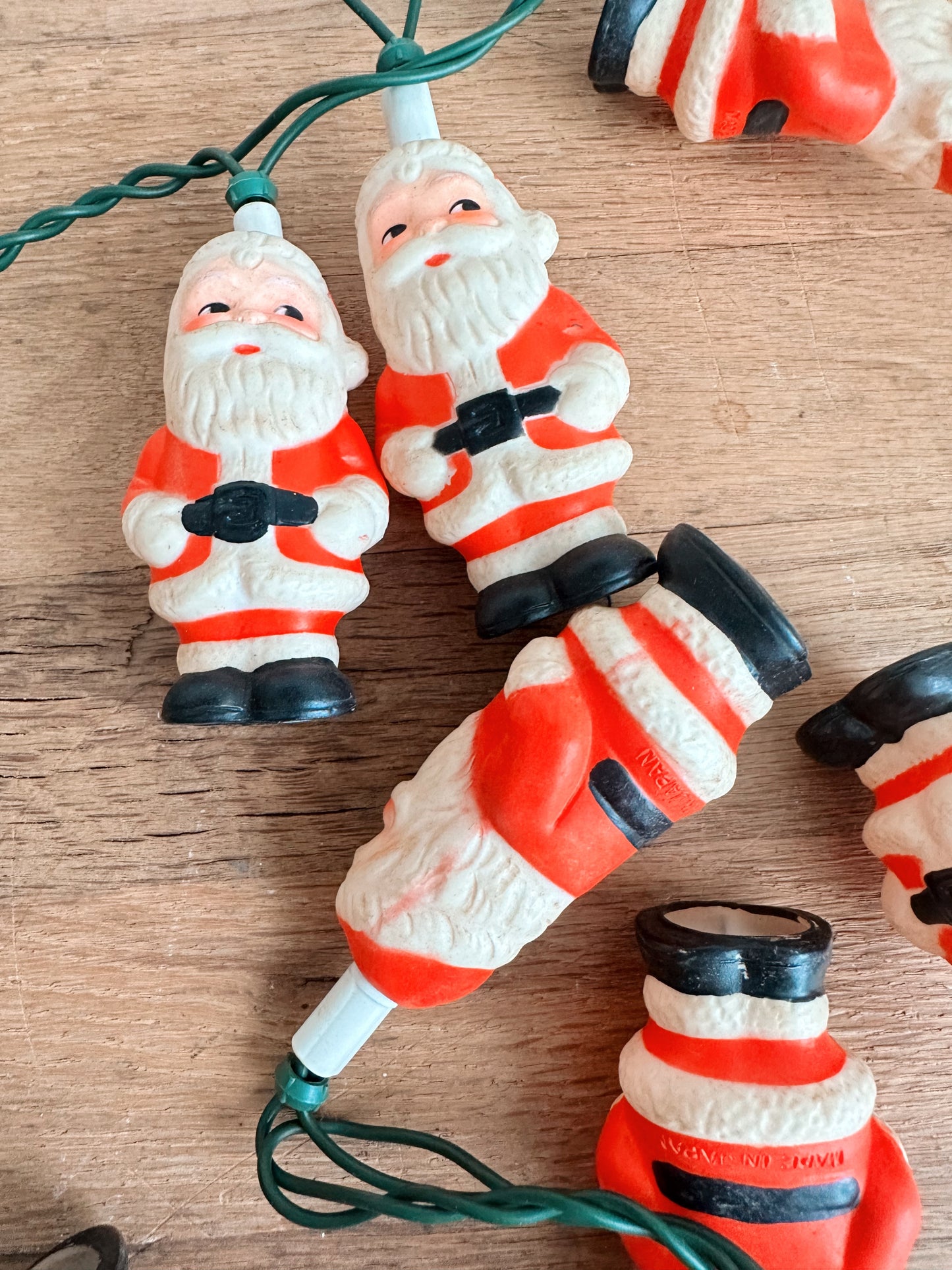 Vintage Blow Mold Santa String Lights