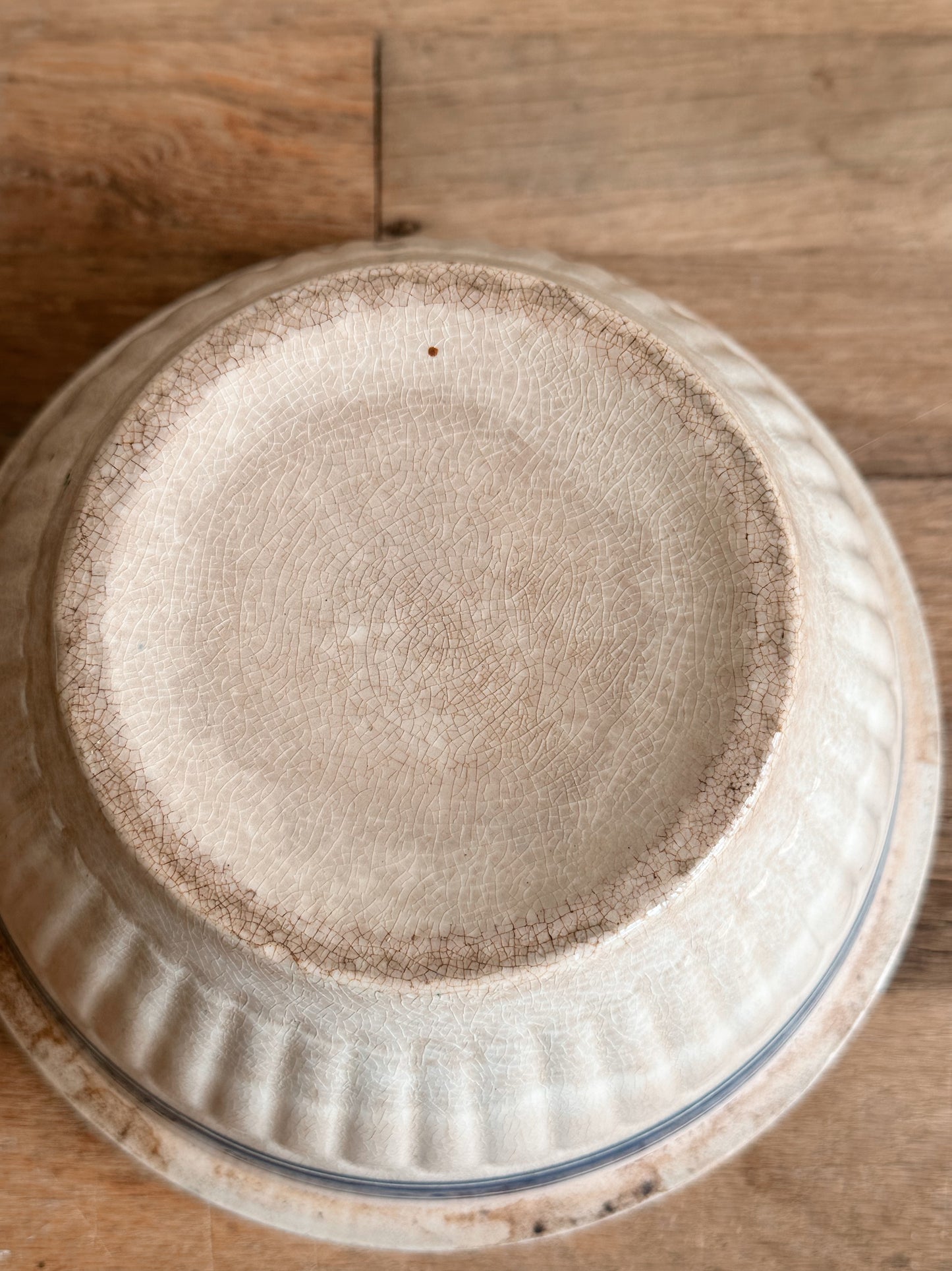 Antique Blue Banded Stoneware Bowl