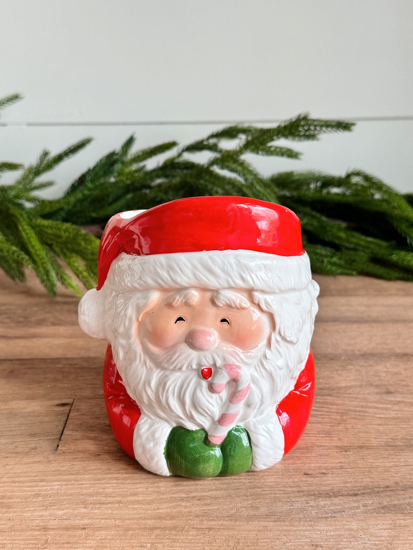 Hand Poured Cozy Christmas Candle in a Vintage Santa Vessel