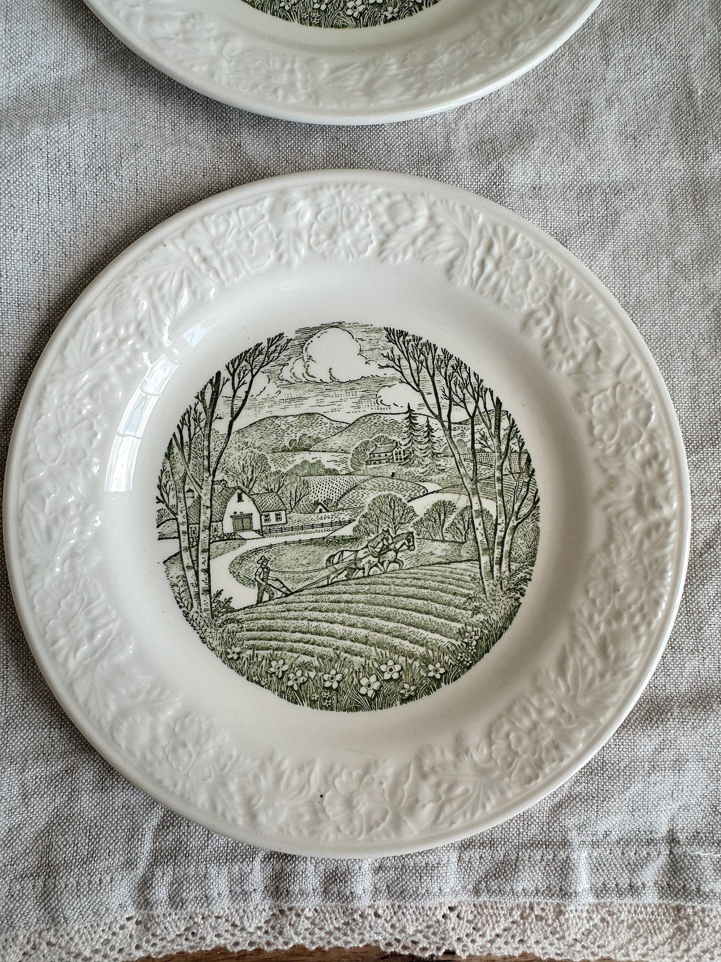 Pair of Taylor, Smith & Taylor Pastoral Dessert Plates