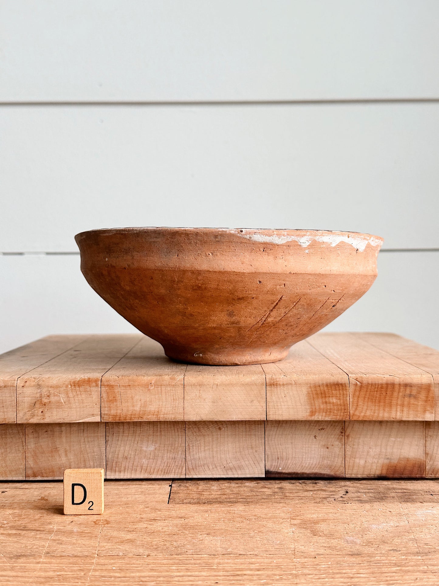 Vintage Hand Painted Clay Bowls