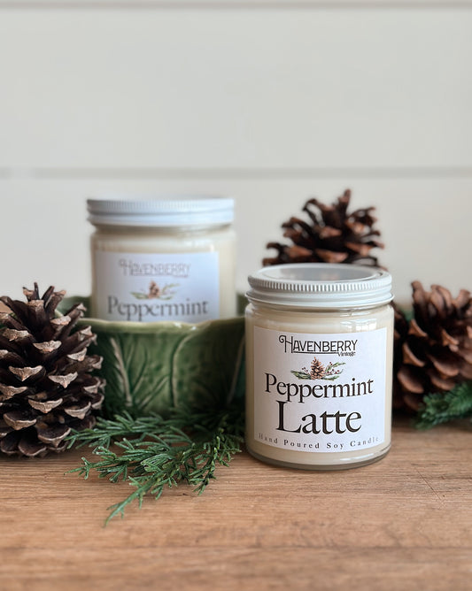 Hand Poured Peppermint Latte Candle