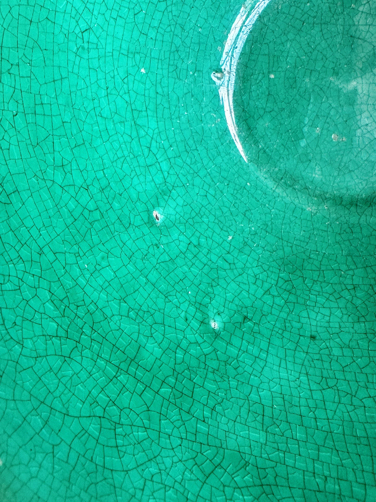 Vintage Green Checkerboard Stoneware Bowl