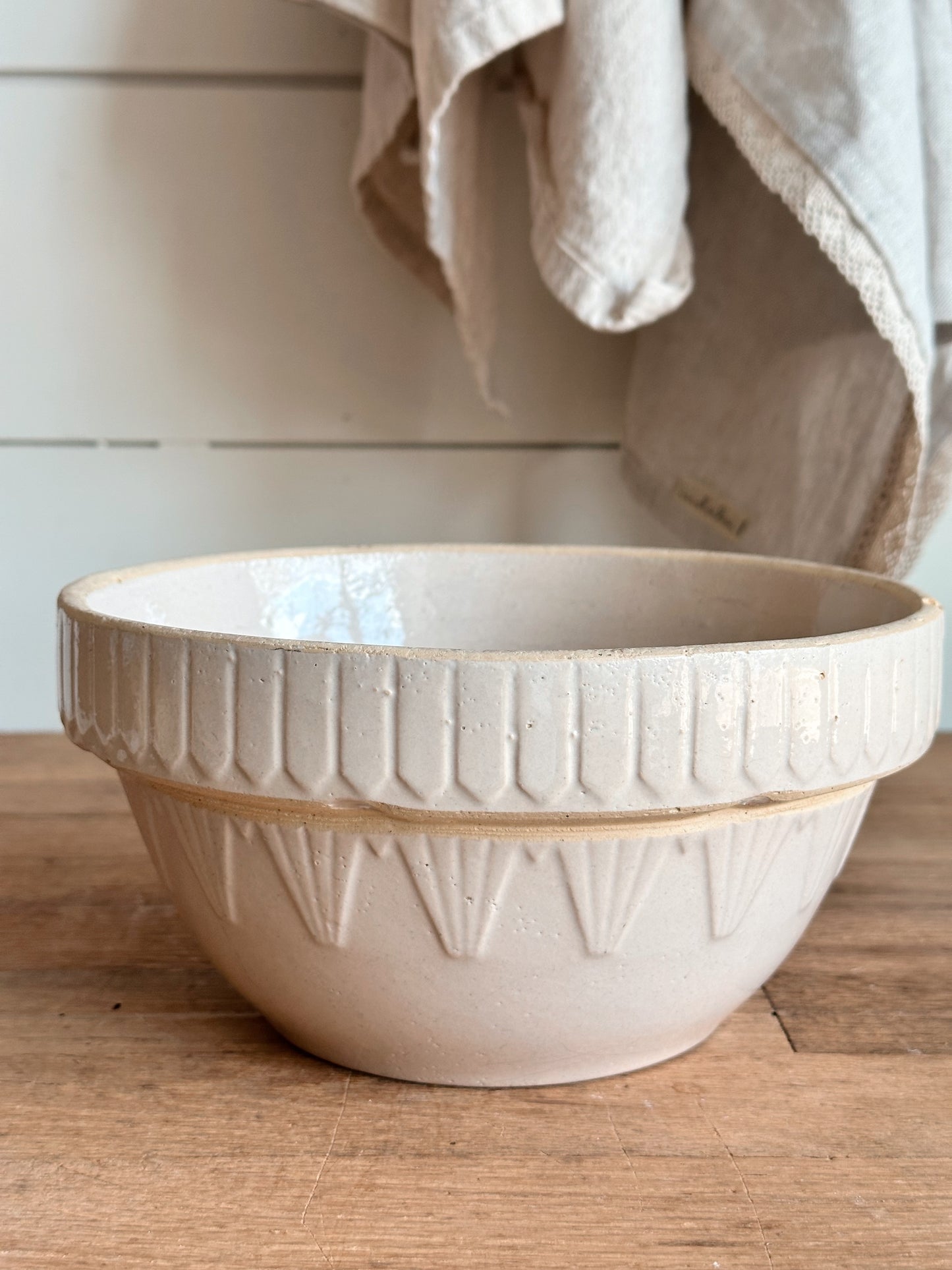 Vintage Picket Fence Stoneware Bowl