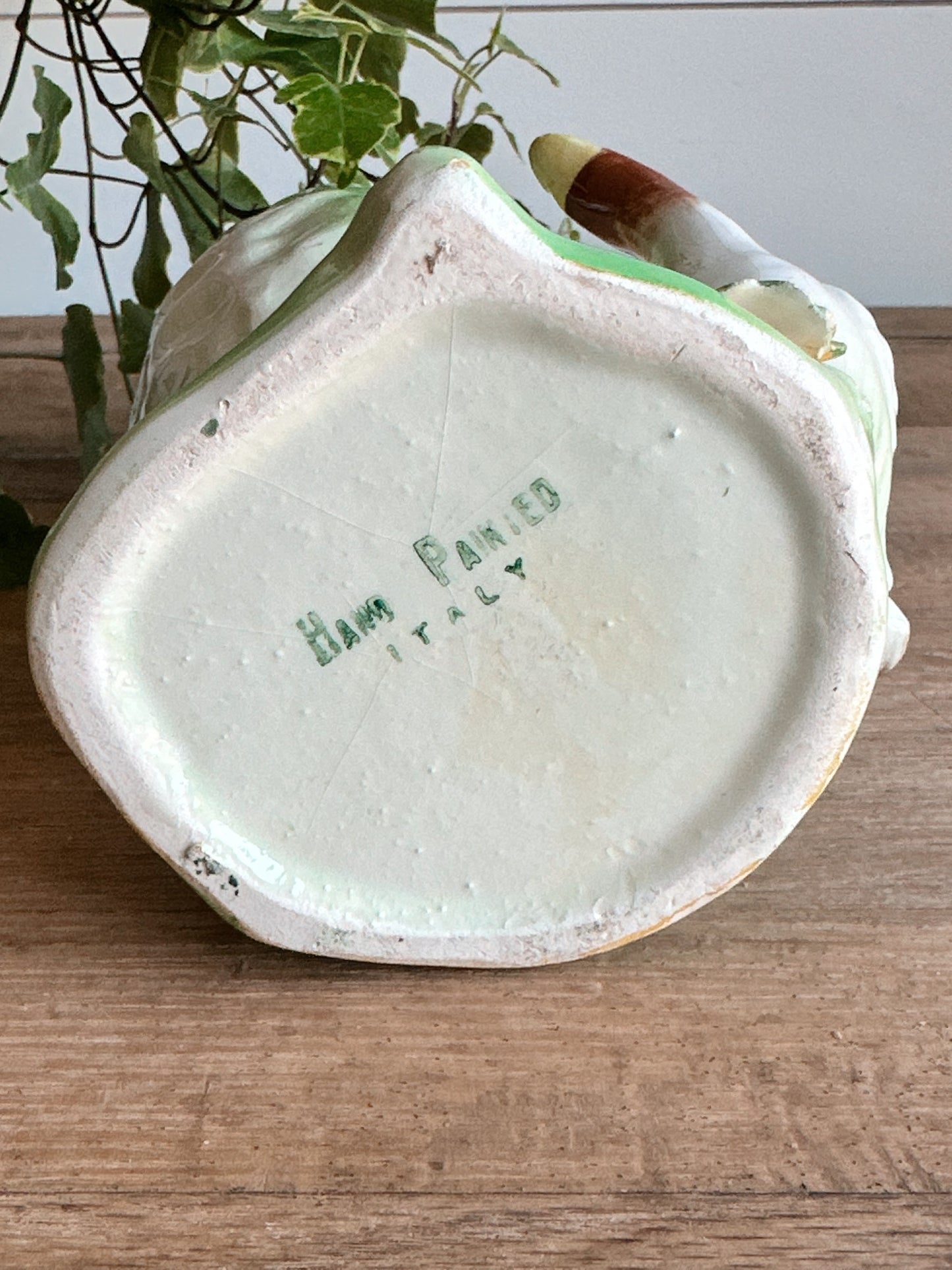 Vintage Hand Painted Duck Vase (Italy)