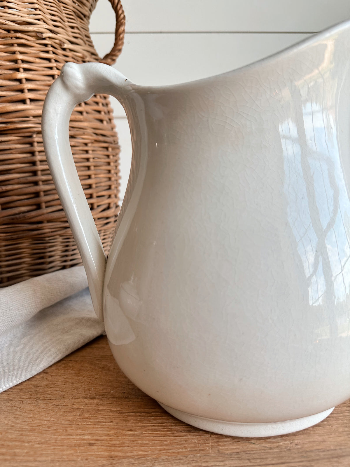 Antique American W.C. Co Ironstone Pitcher