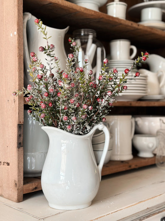 Glittered Snowy Berry Branch