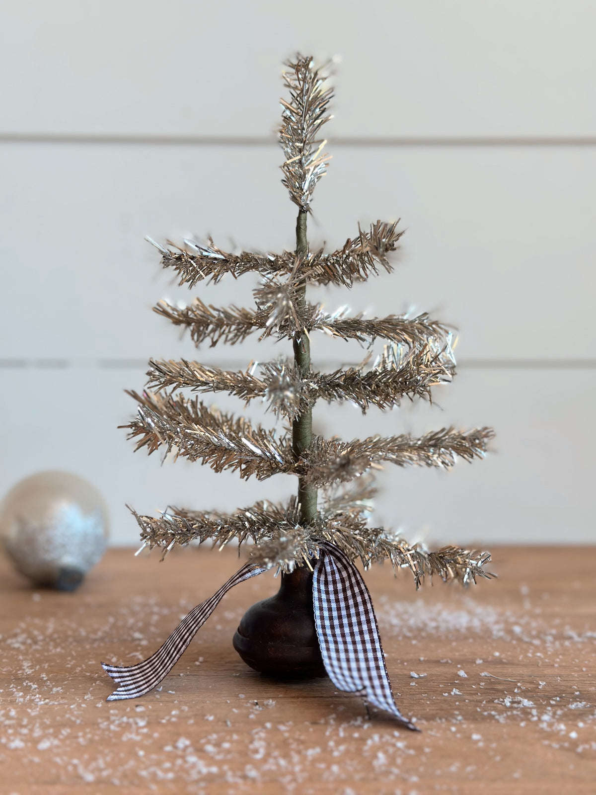 Vintage Brass Knob Tinsel Tree
