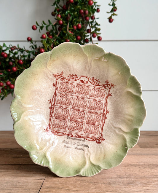 Antique 1909 Calendar Plate