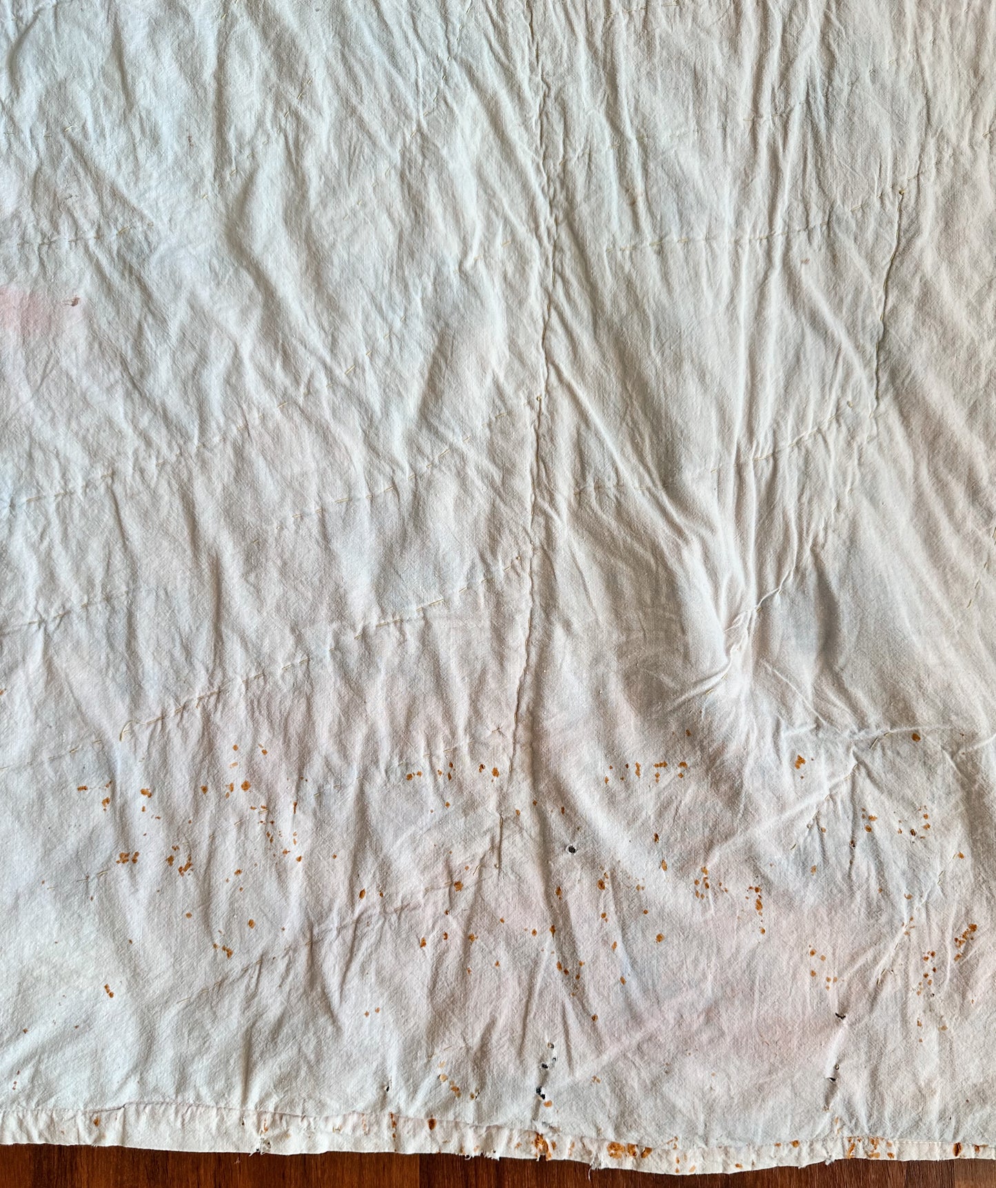 Vintage Hand Stitched Cotton Star & Crazy Scrap Quilt