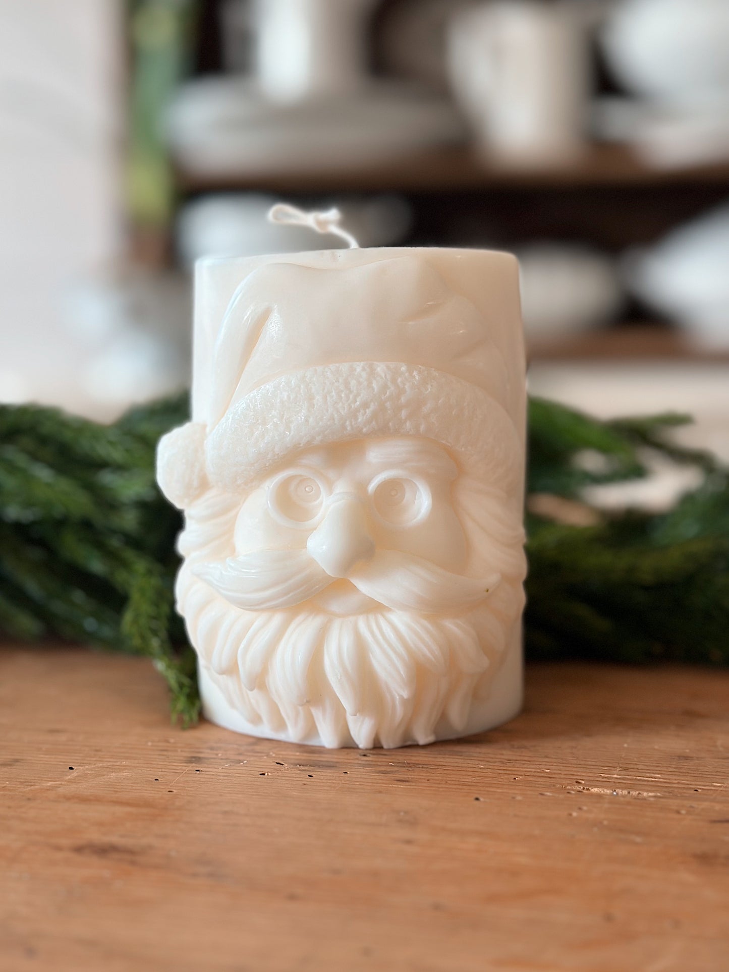 Handmade Santa Pillar Candle