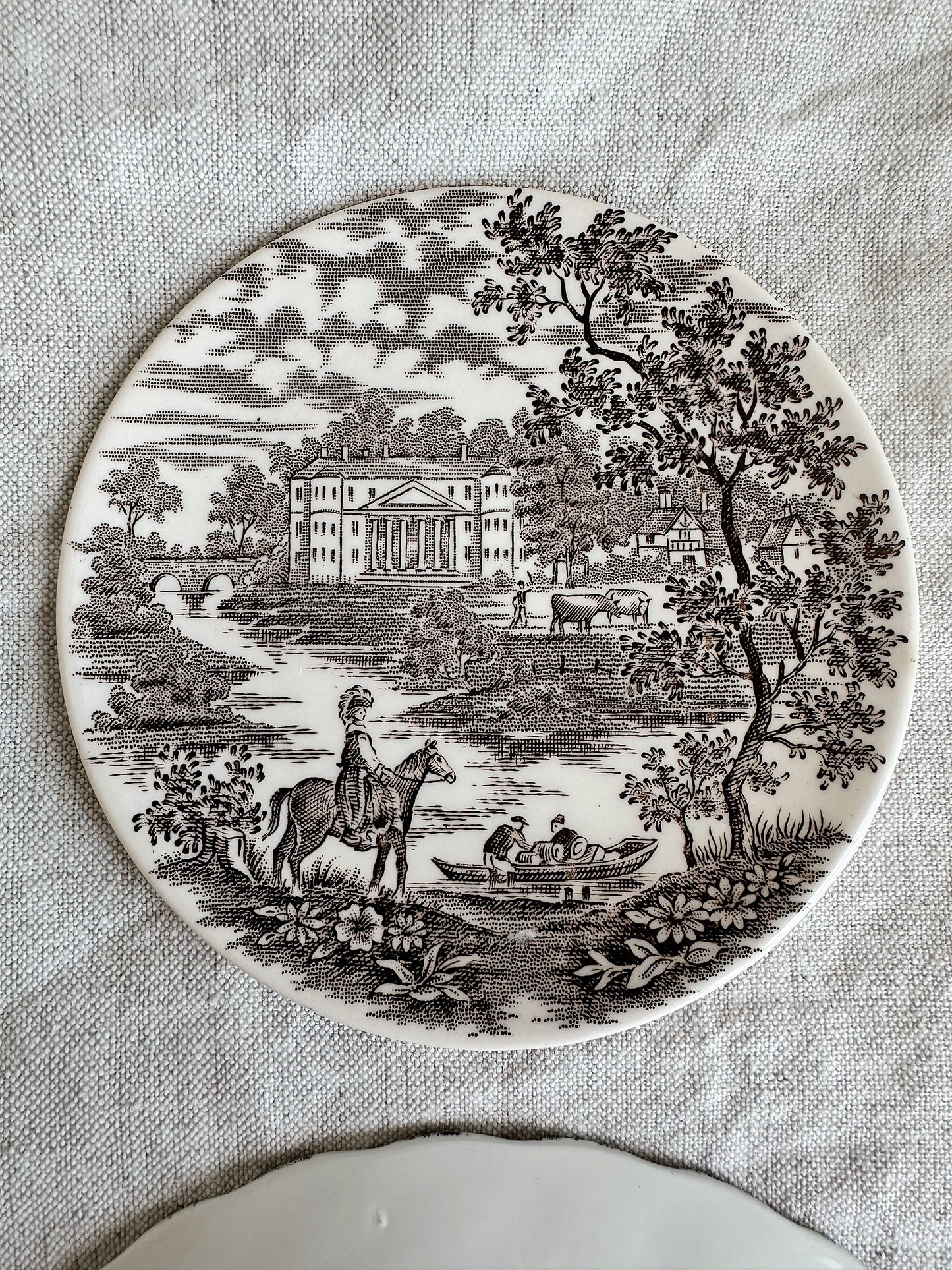 Pair of Vintage Transferware Dessert Plates