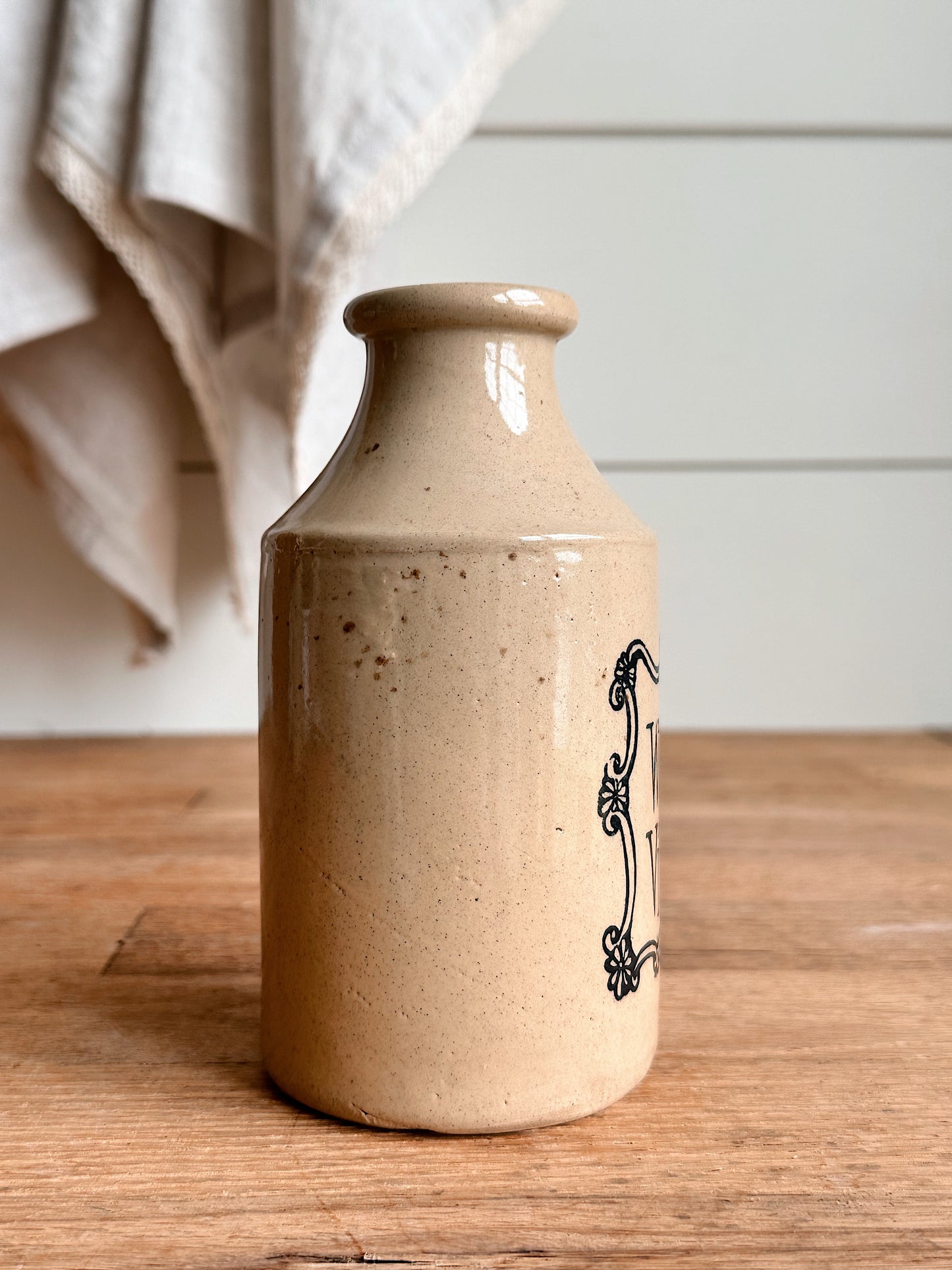 Vintage Stoneware Vinegar Bottle, Made in England