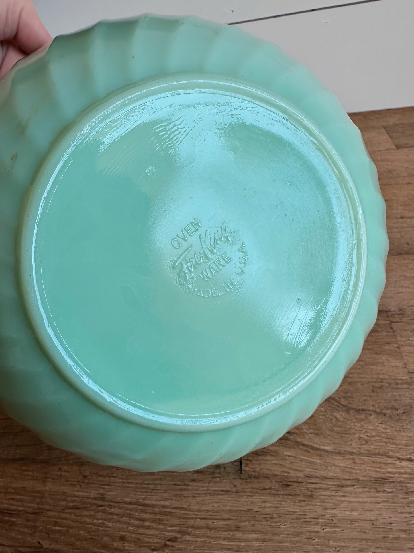 Vintage Fireking Jadite Swirl Bowl