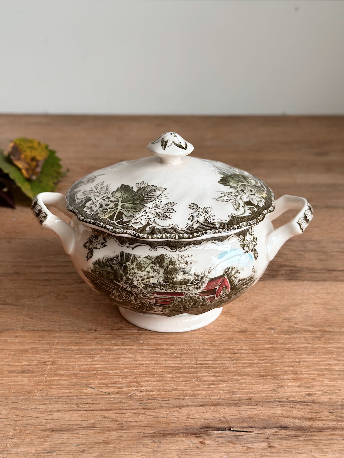 Woodland Berry - Vintage Transfer Ware Sugar Pot
