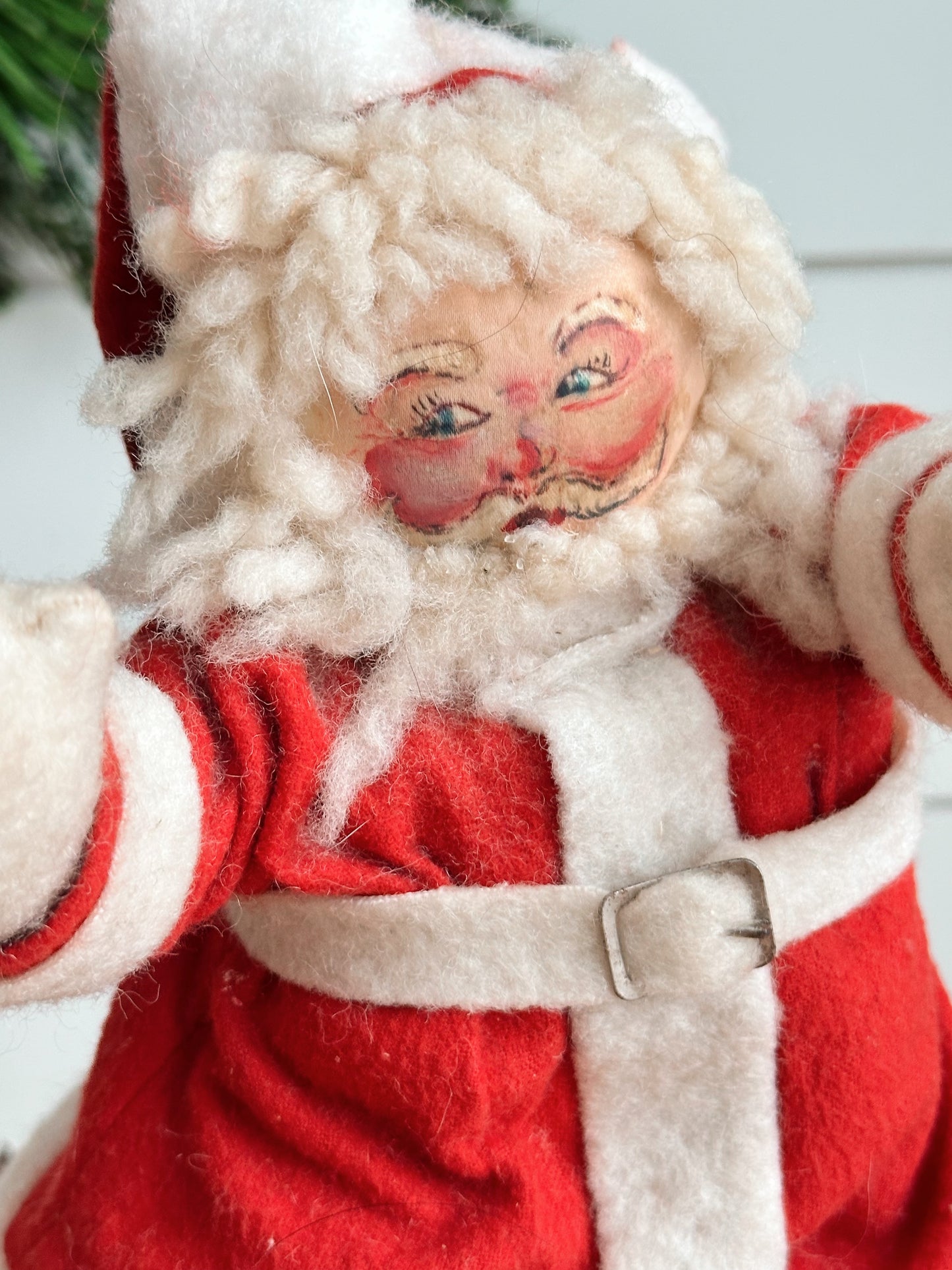 Vintage Leaning Santa