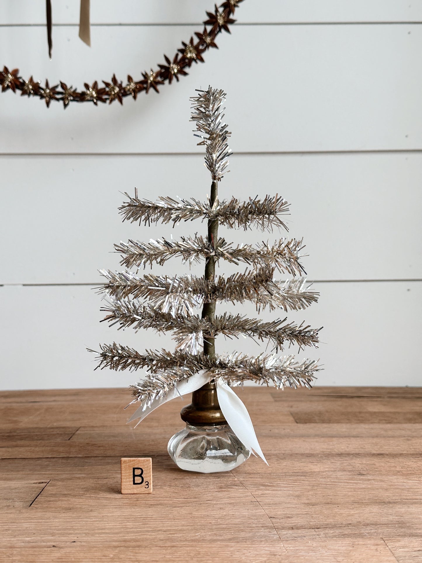 Vintage Glass Knob Tinsel Tree