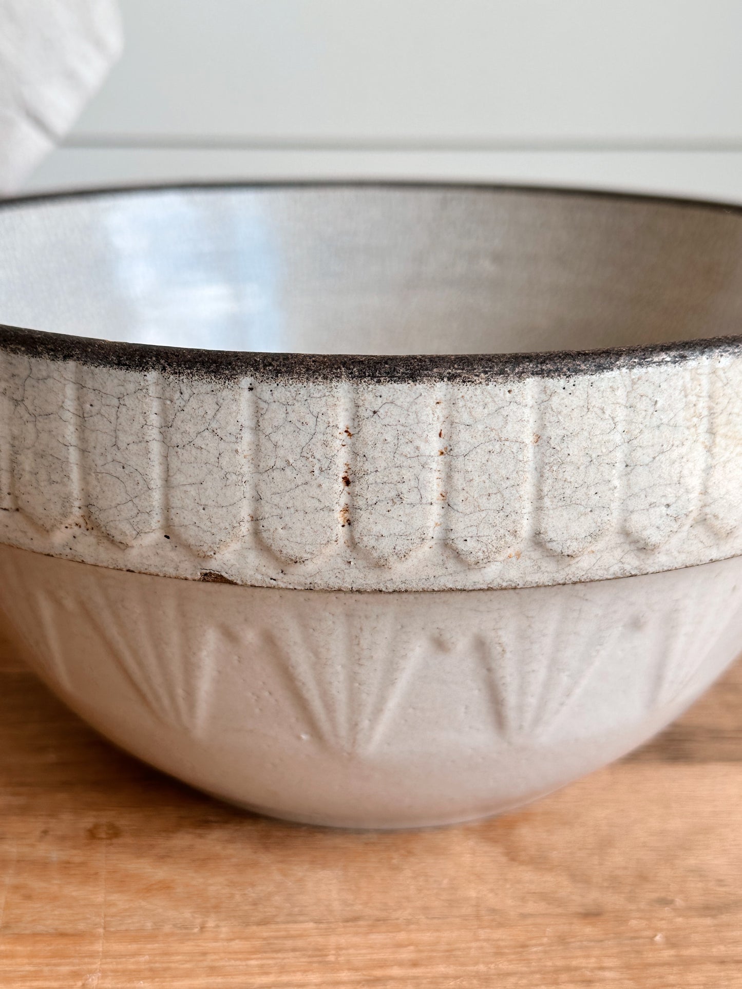 Vintage Picket Fence Stoneware Bowl