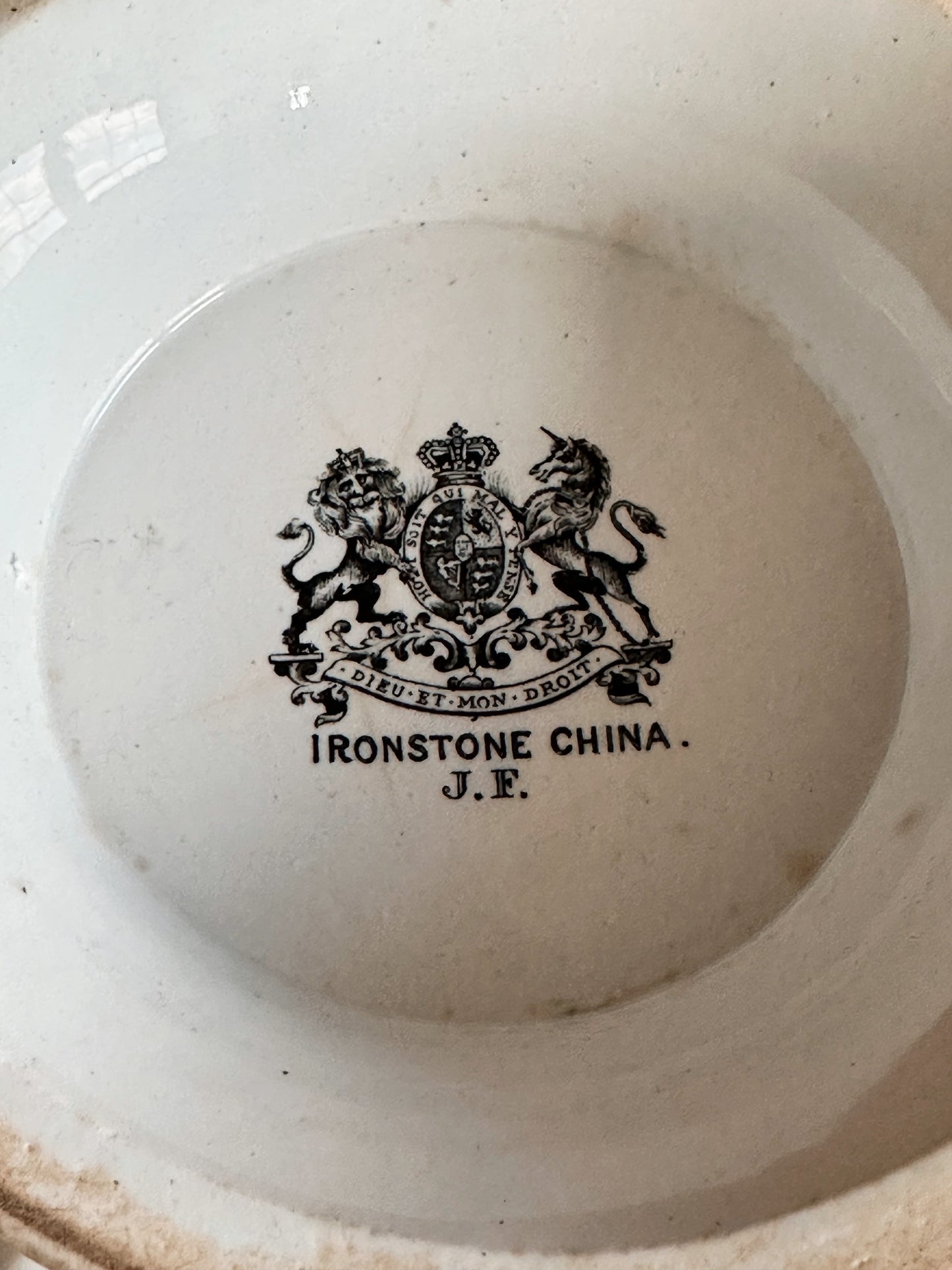 Antique Jacob Furnival Ironstone Punch Bowl & Lid