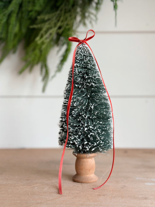 Vintage Wood Spool Bottle Brush Tree