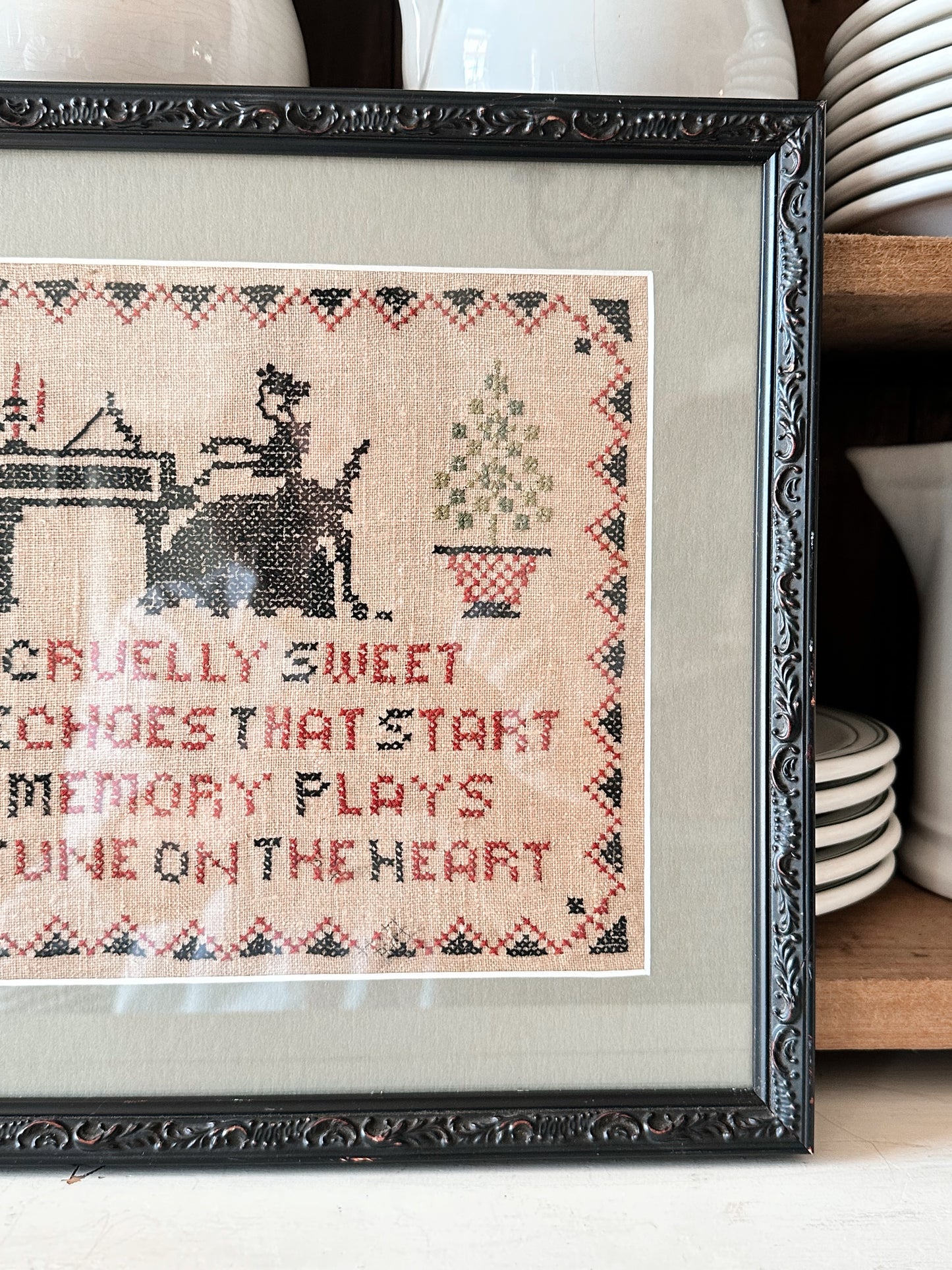 Professionally Framed & Matted Vintage Needle Work