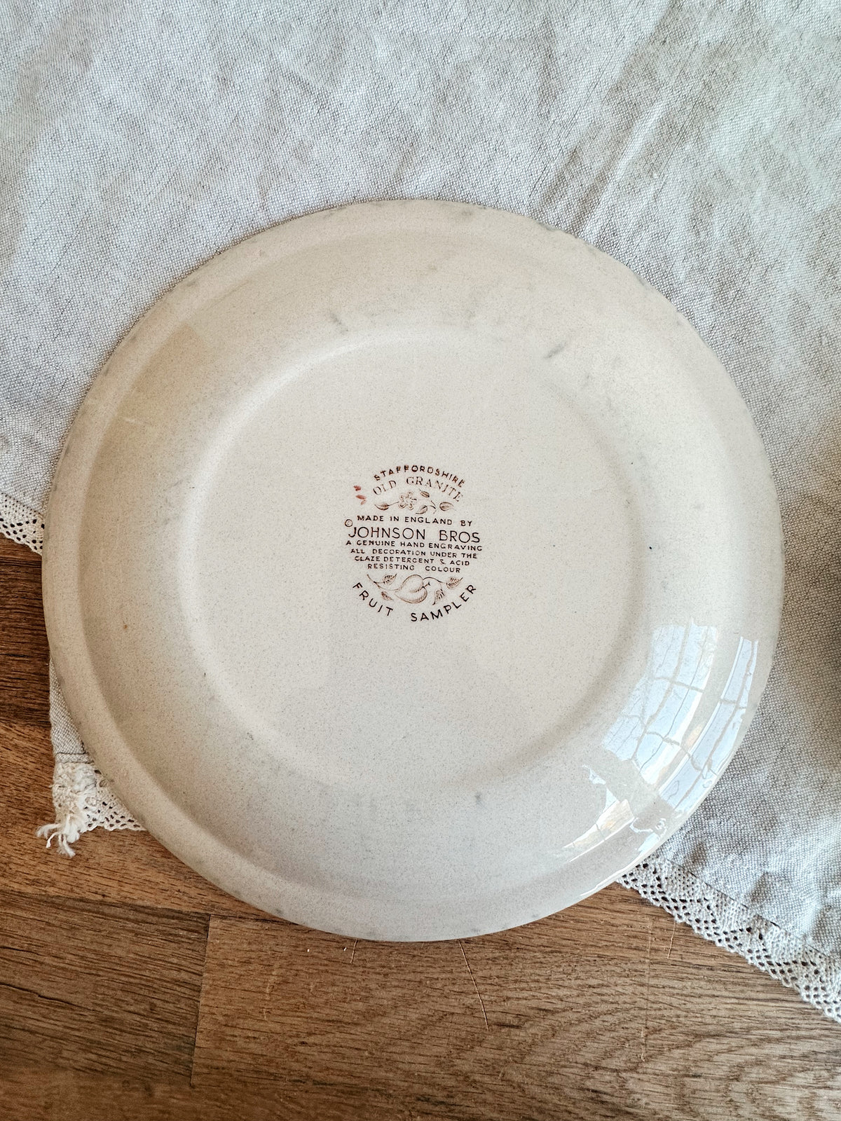 Pair of Vintage Johnson Bros “Fruit Sampler” Dinner Plates