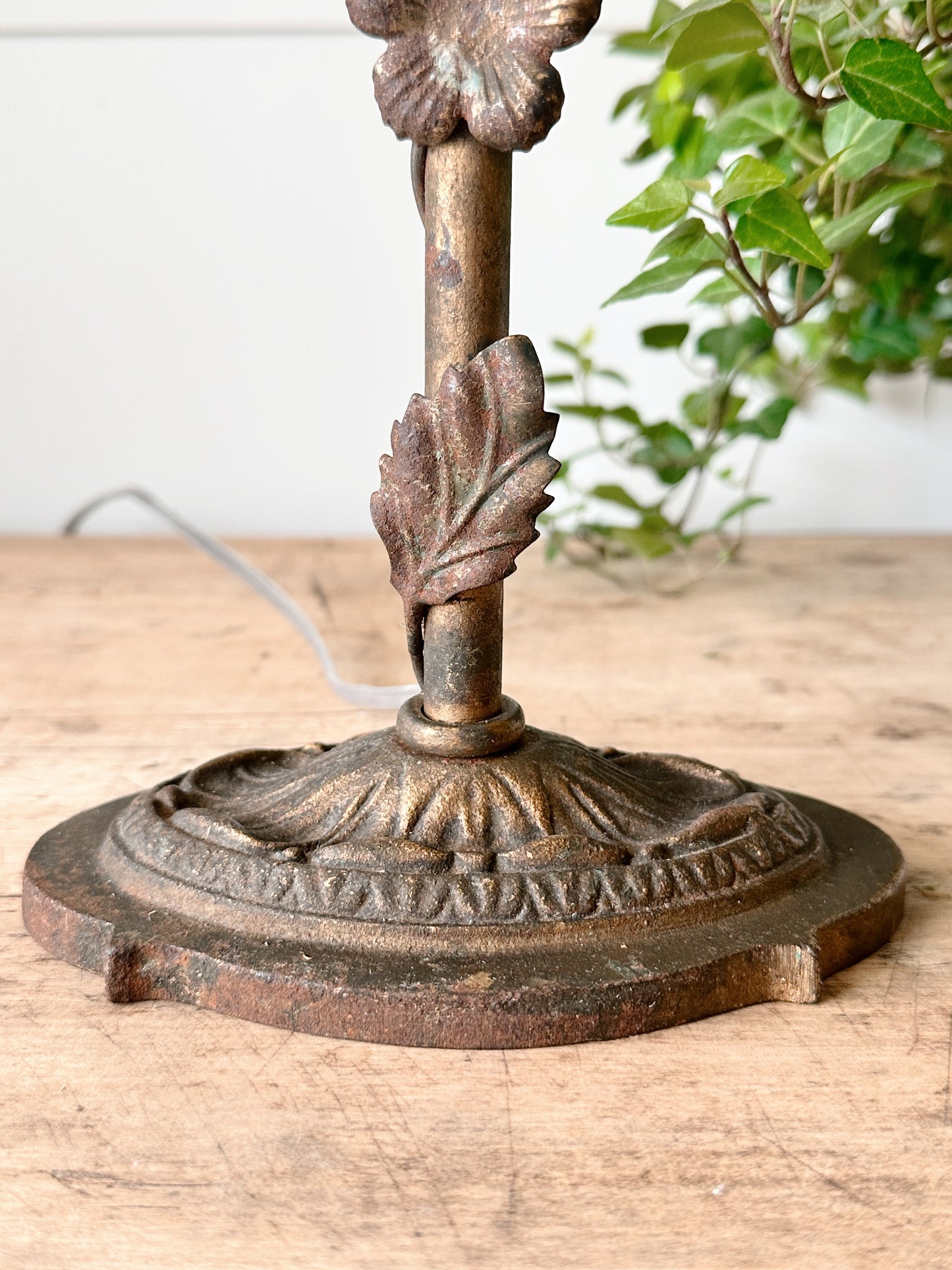 Vintage Iron Floral Lamp