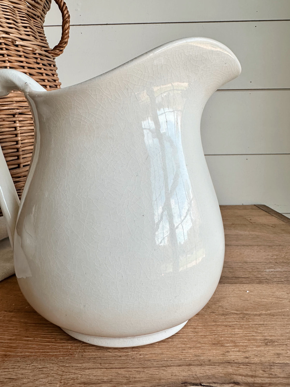 Antique American W.C. Co Ironstone Pitcher