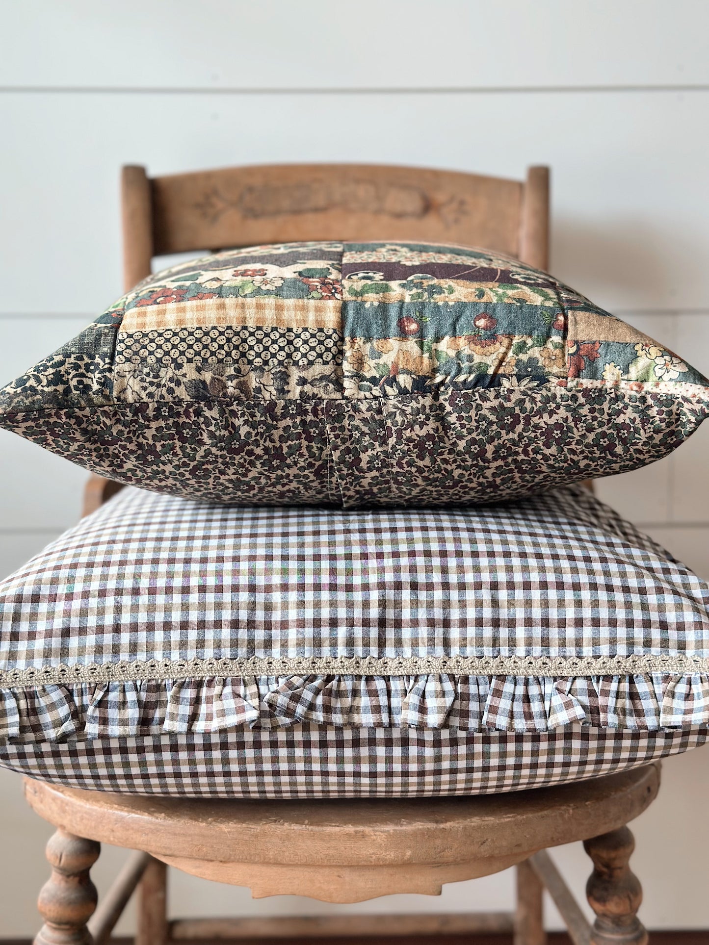 Homespun Patchwork Pillow Cover