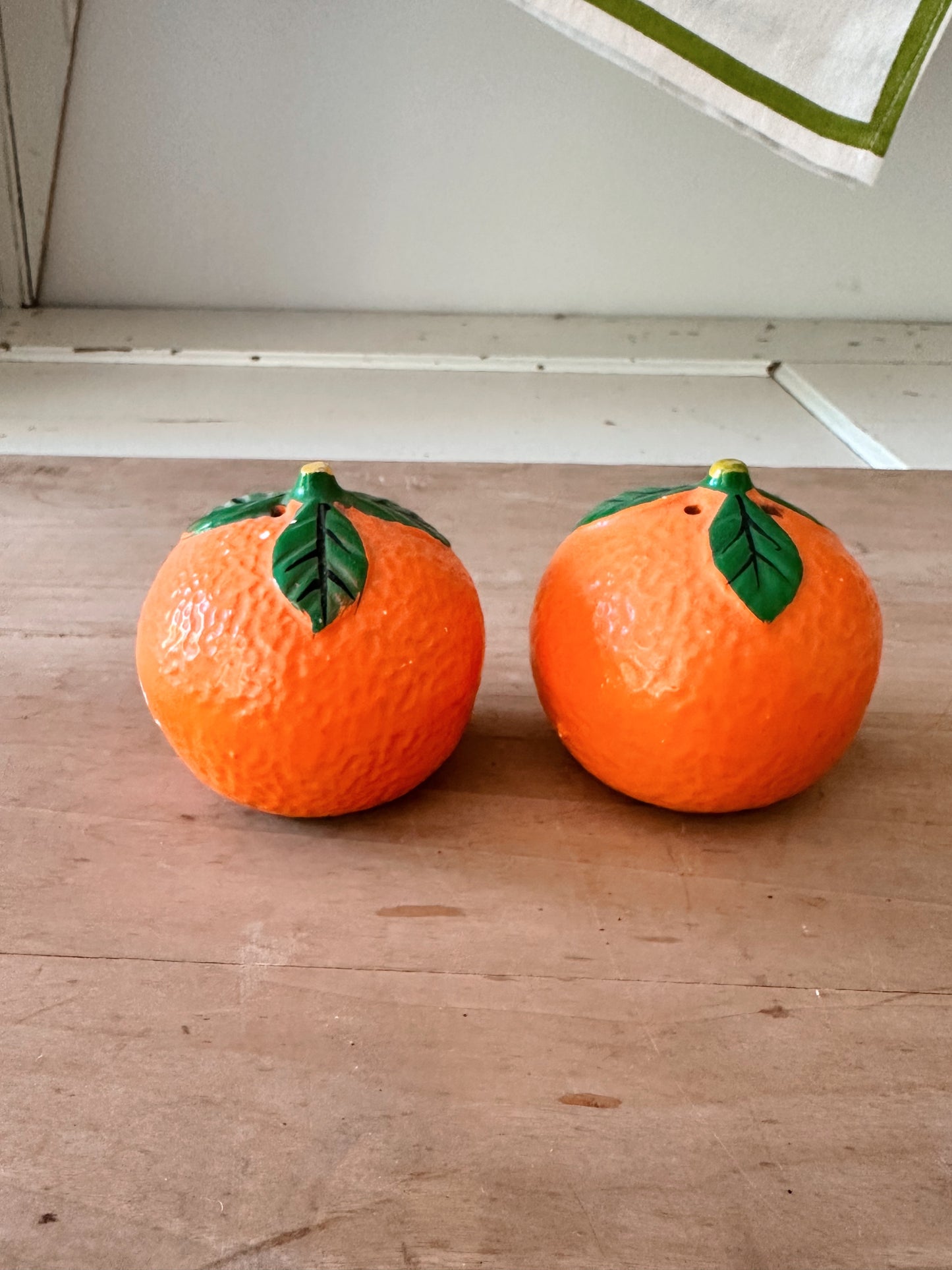 Vintage Orange Salt & Pepper Shakers (Japan 1971)