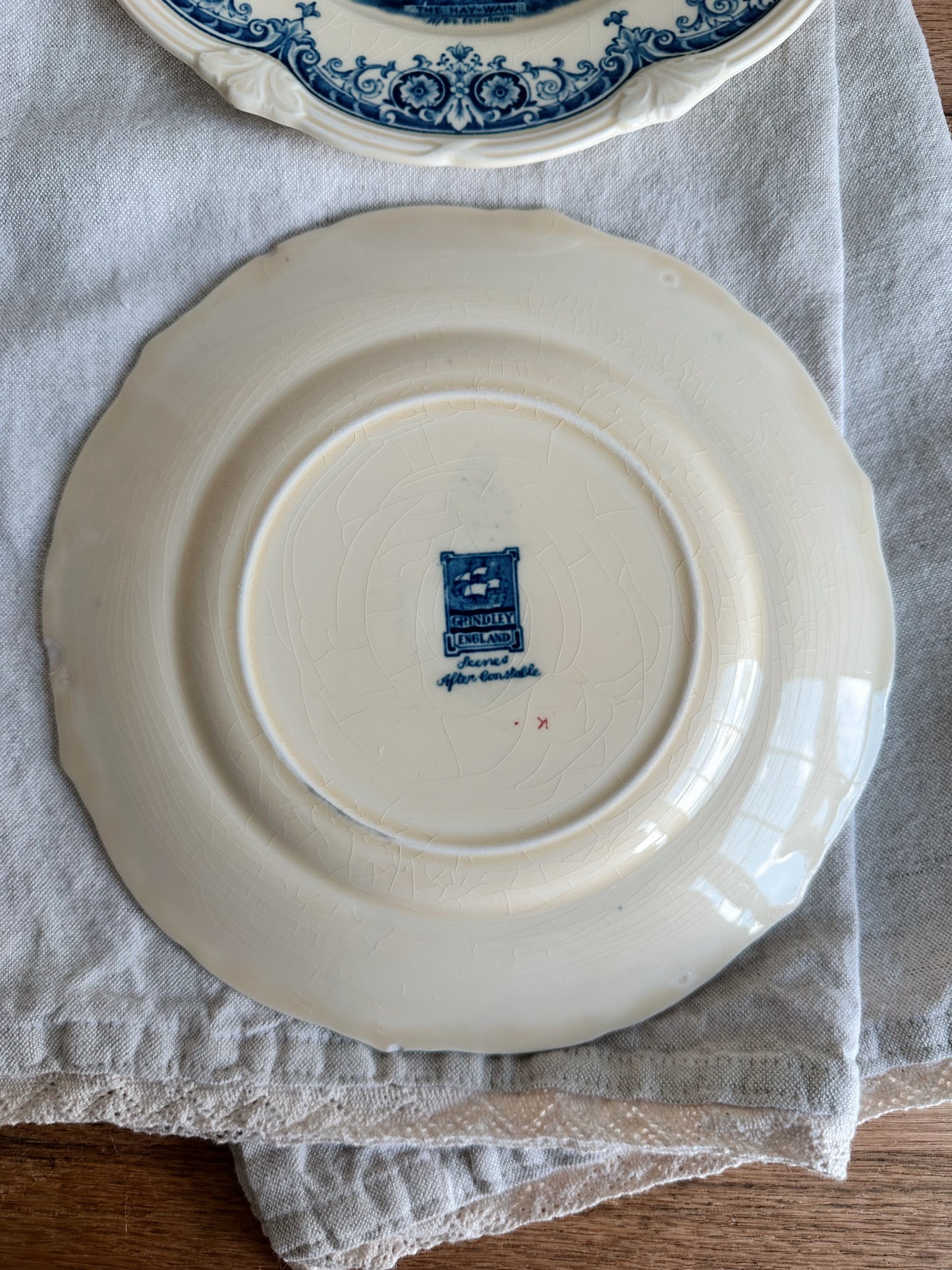 Pair of Antique Grindley Plates, Scenes After Constable