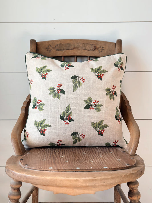 Holly Berry Throw Pillow