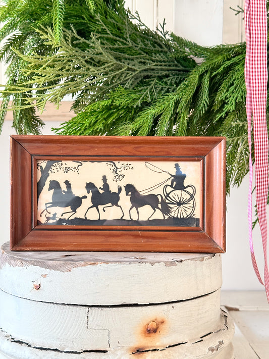 Vintage Horse & Carriage Silhouette