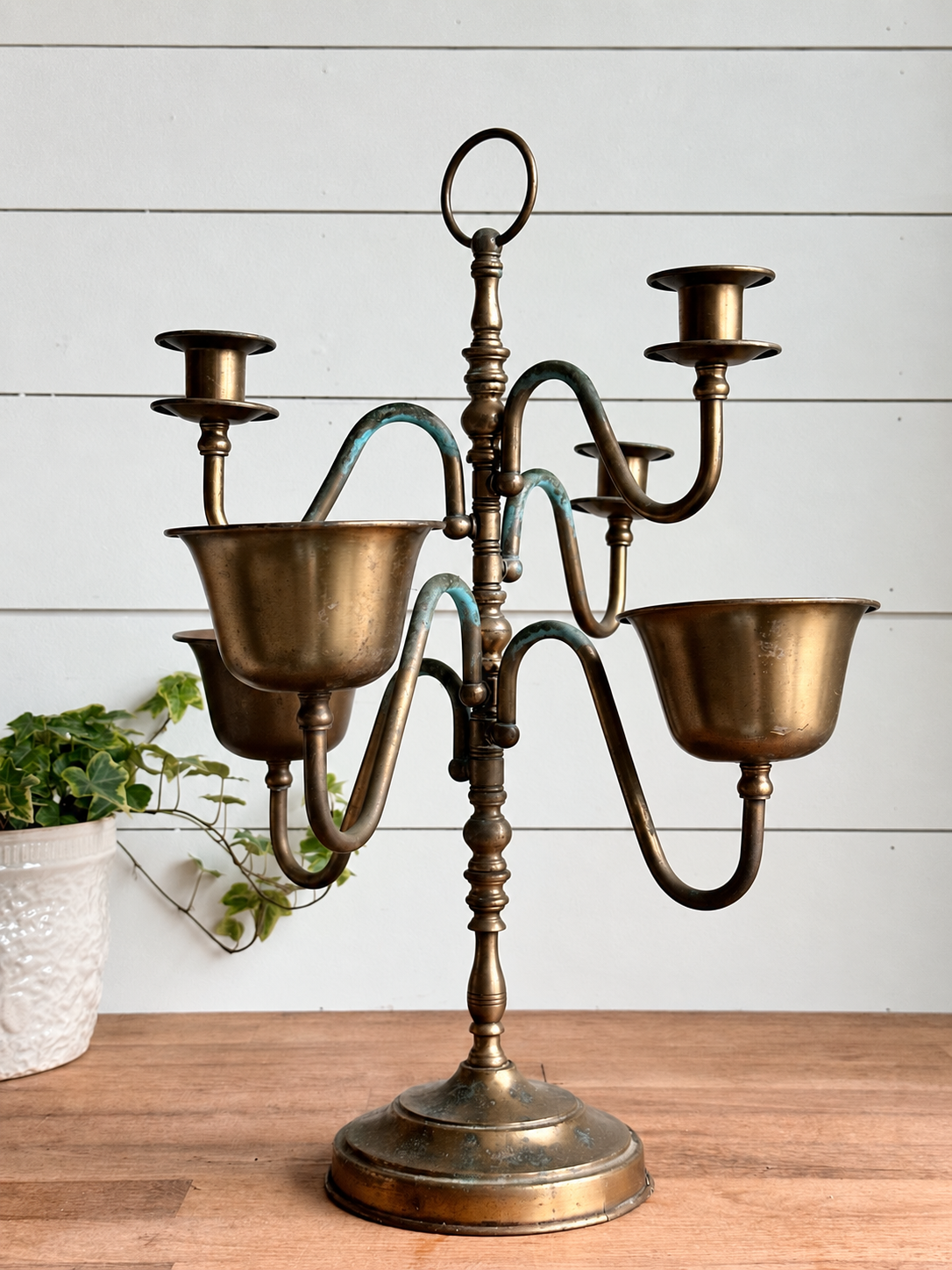 Vintage Brass Candelabra Centerpiece
