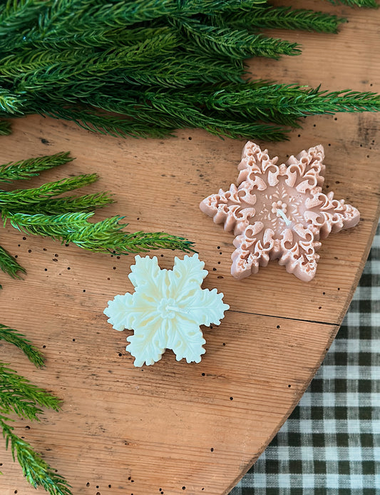 Handmade Snowflake Candles