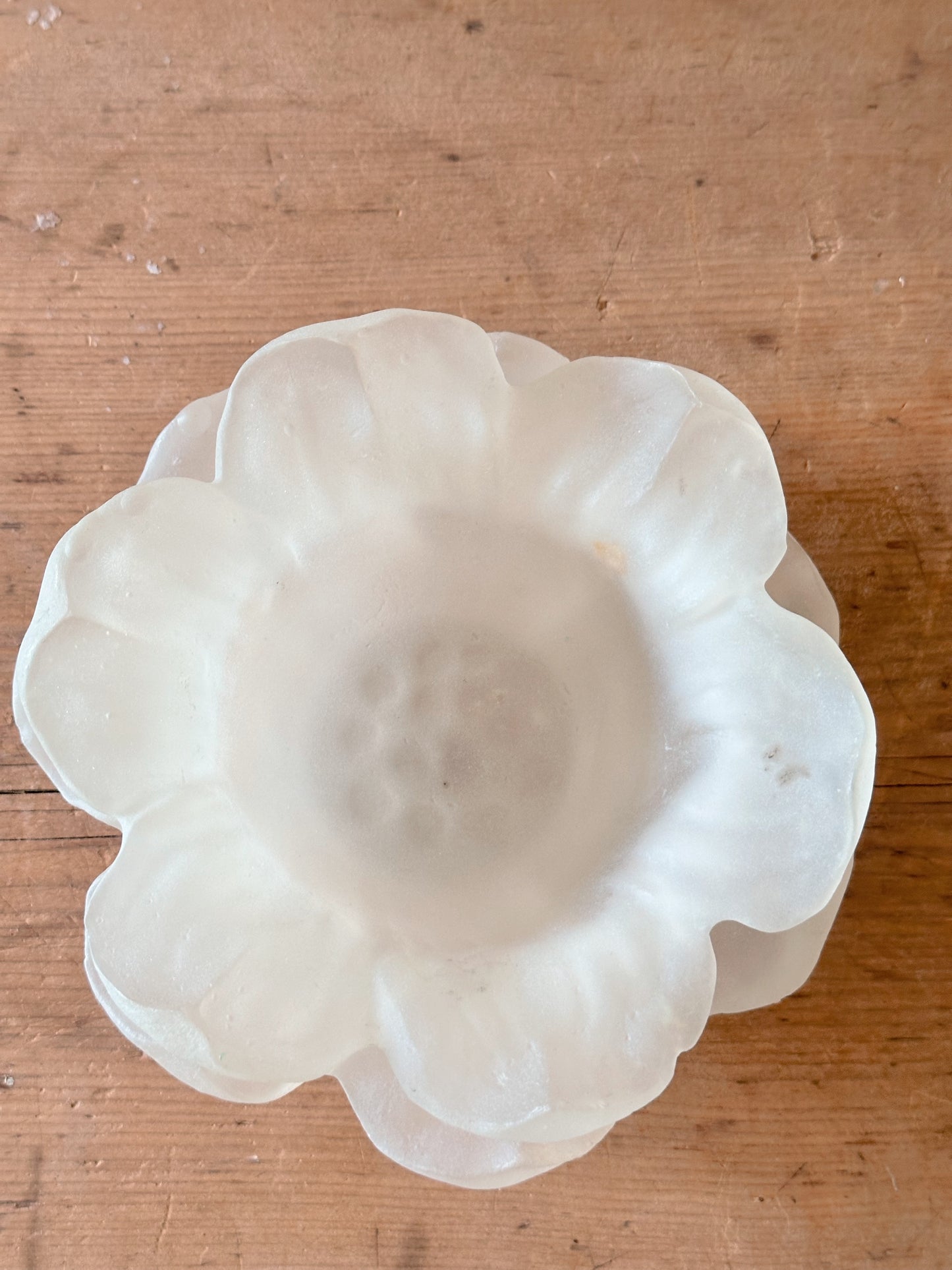 Set of Two Vintage Dorothy Thorp Frosted Lucite Flower Bowls