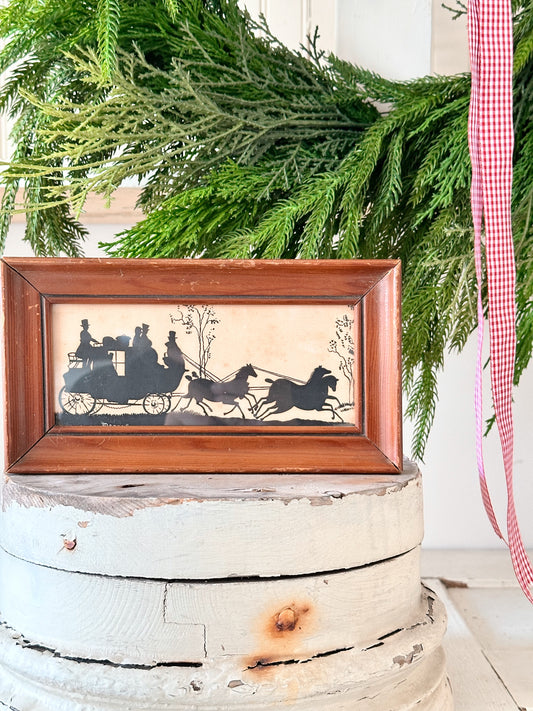 Vintage Horse & Carriage Silhouette