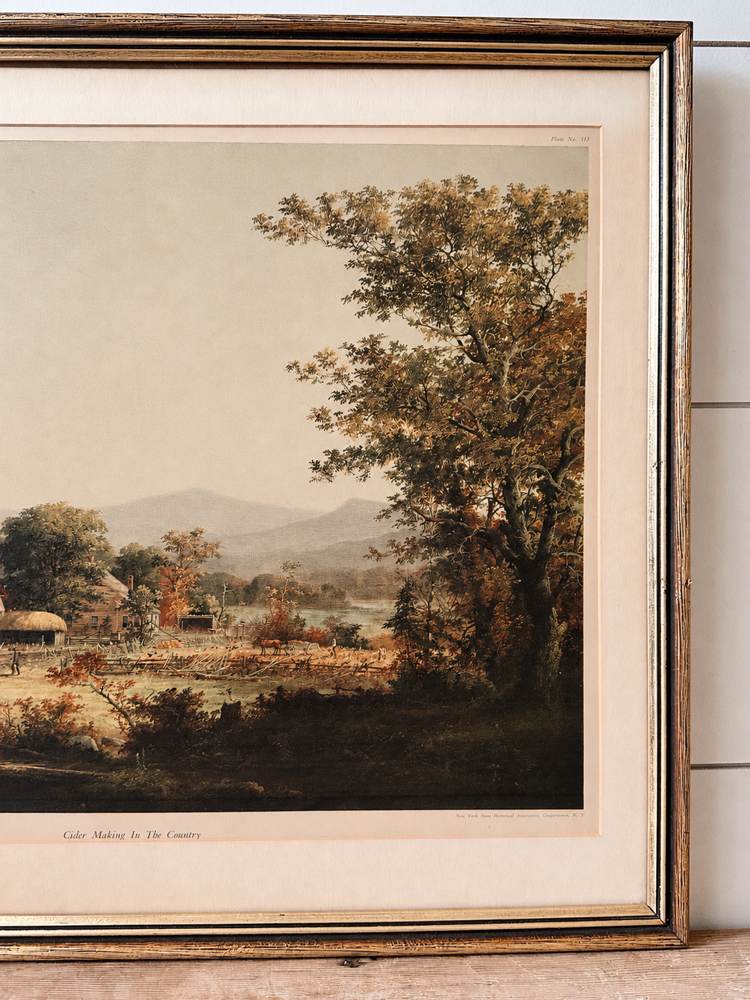 Vintage 1947 George H. Durrie “Cider Making in the Country” Framed Art Print