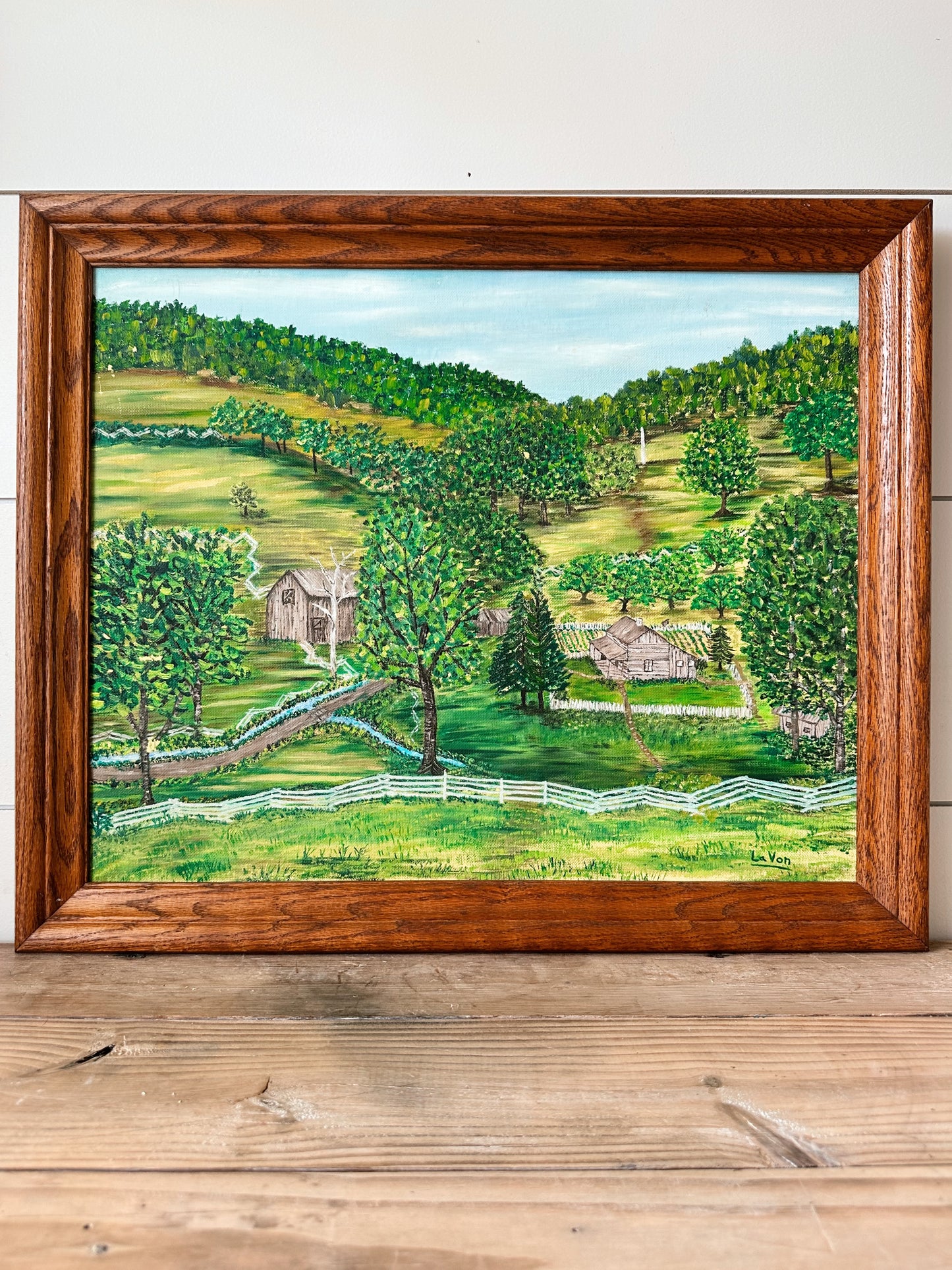 Vintage Framed Home In The Mountains Painting